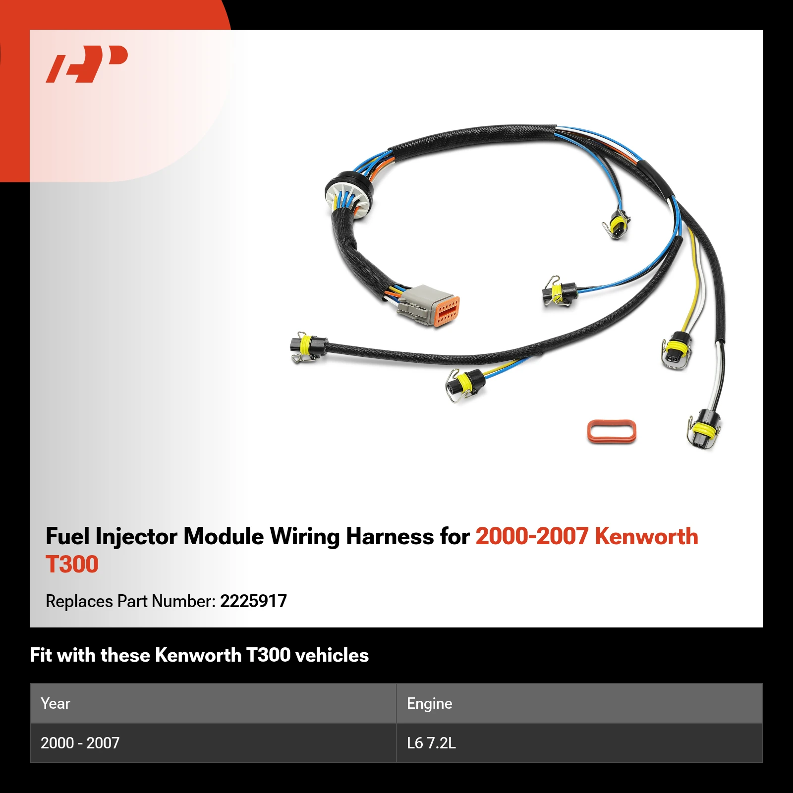 Fuel Injector Module Wiring Harness for 2000-2007 Kenworth T300
