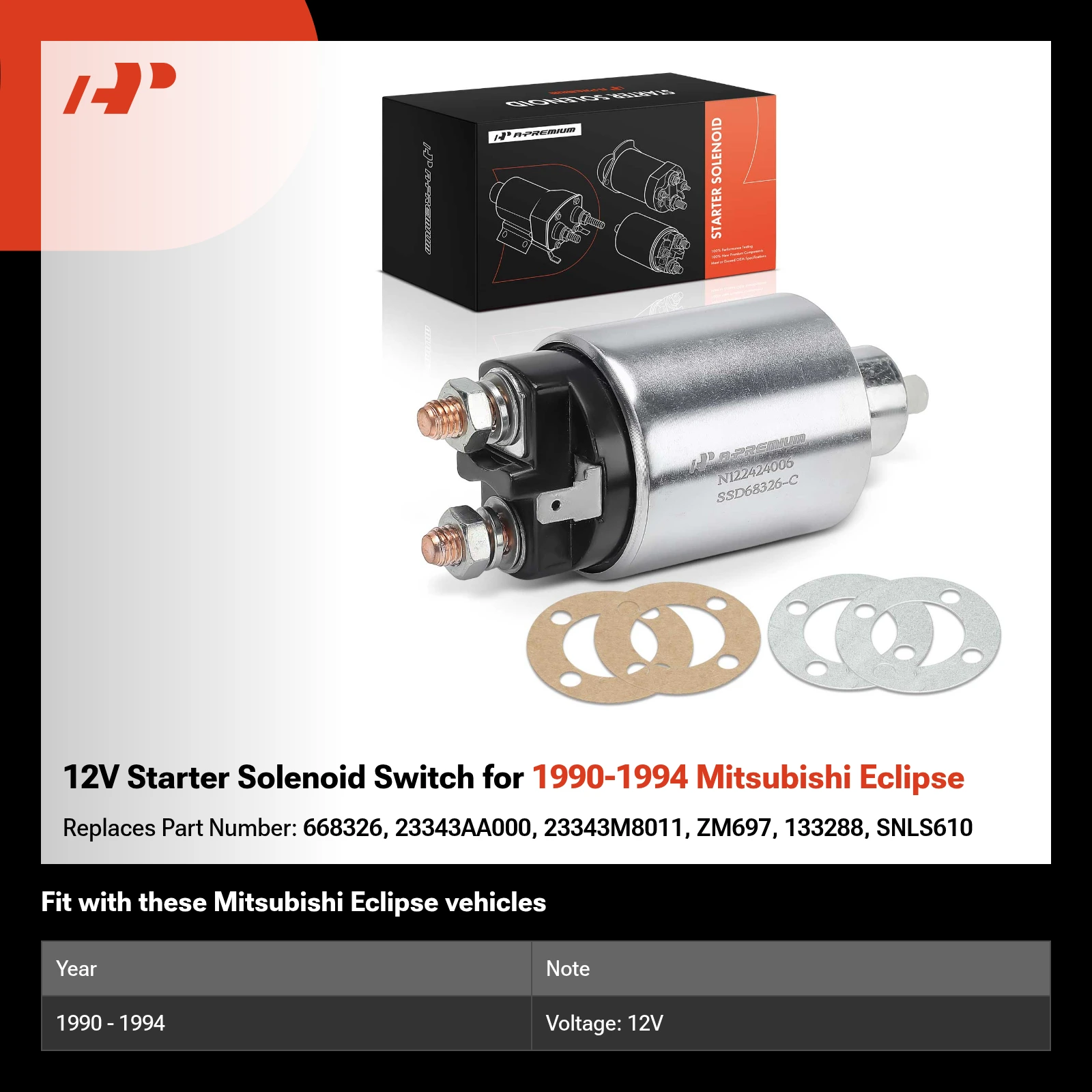 12V Starter Solenoid Switch for 1990-1994 Mitsubishi Eclipse