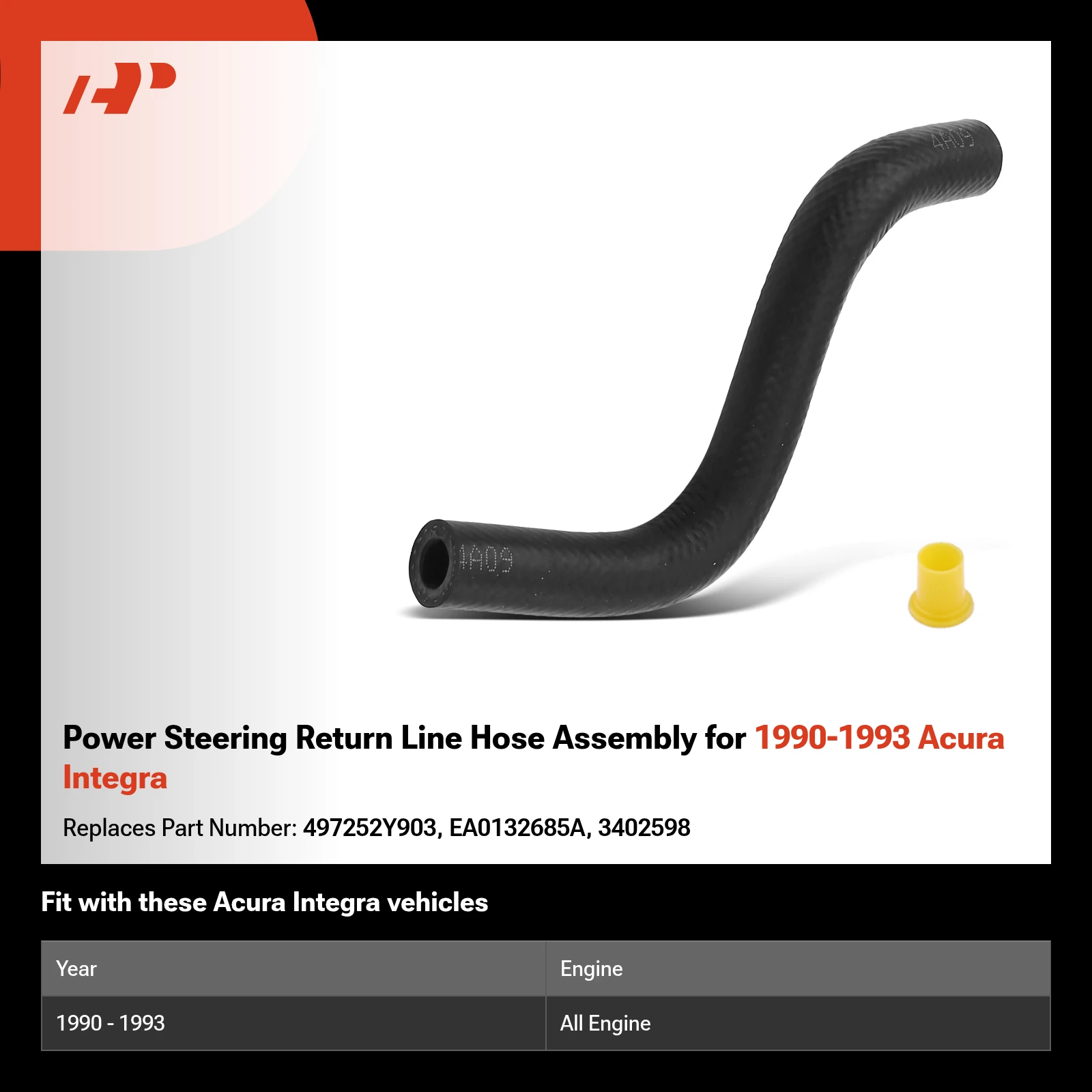 Power Steering Return Line Hose Assembly for 1990-1993 Acura Integra