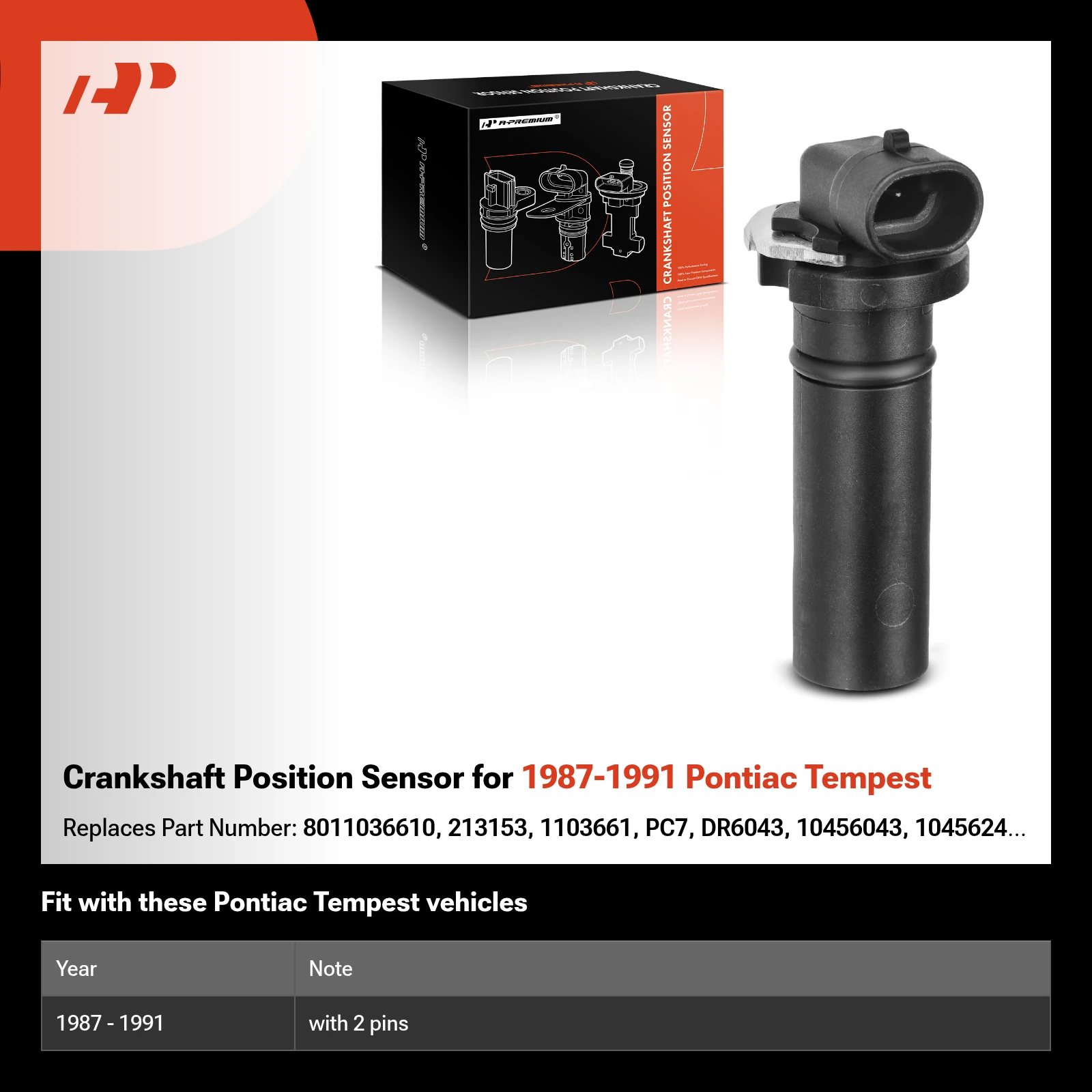 Crankshaft Position Sensor for 1987-1991 Pontiac Tempest