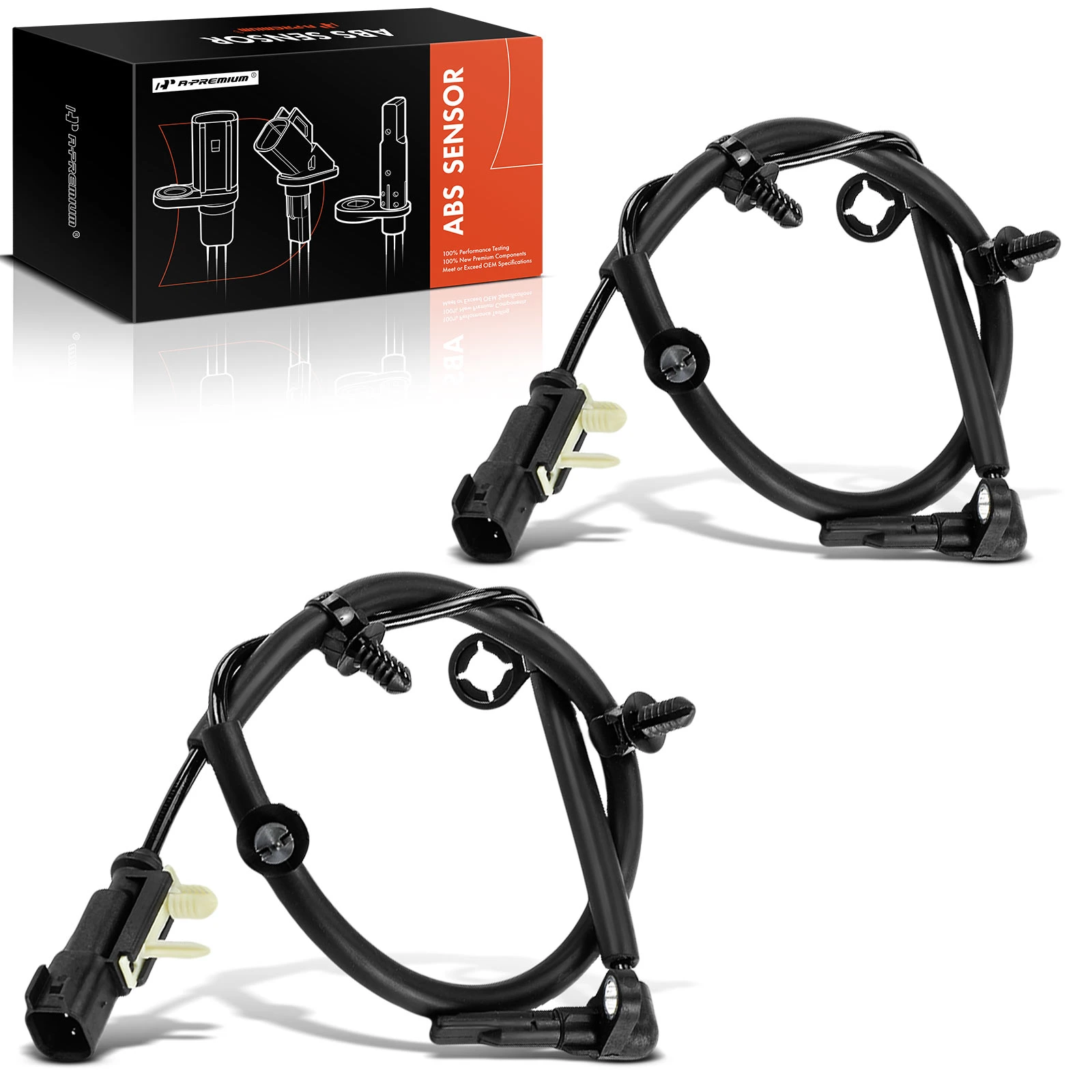 2 Pcs Rear ABS Wheel Speed Sensor