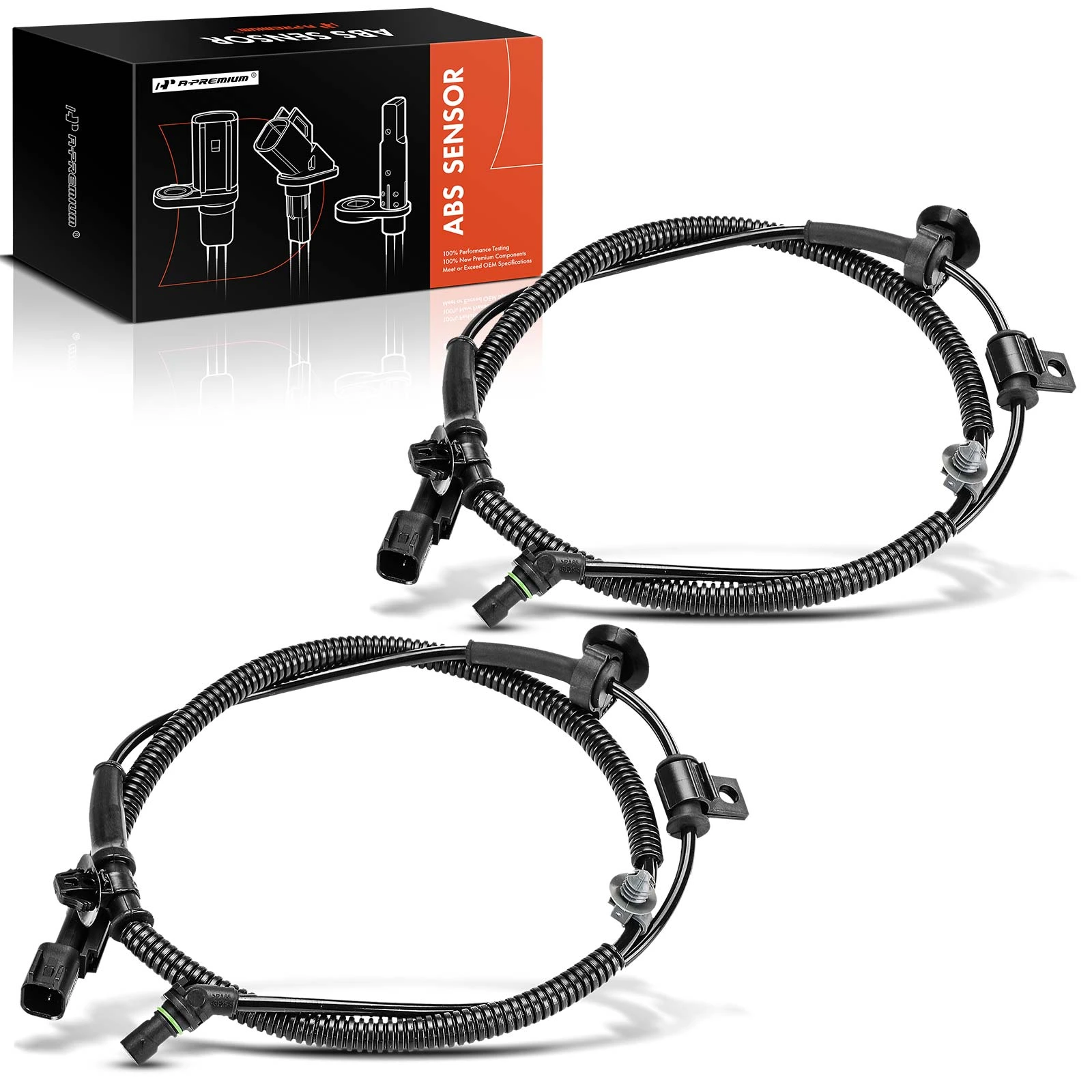 2 Pcs Front ABS Wheel Speed Sensor