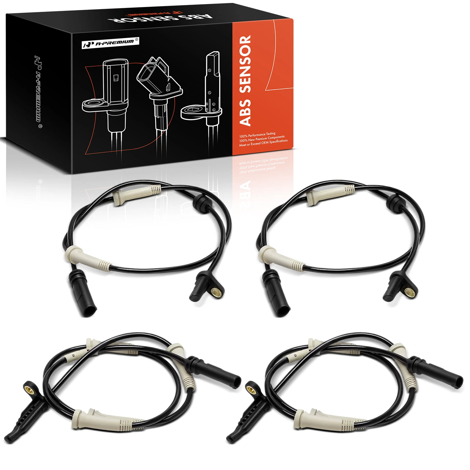 4 Pcs Front & Rear ABS Speed Sensor