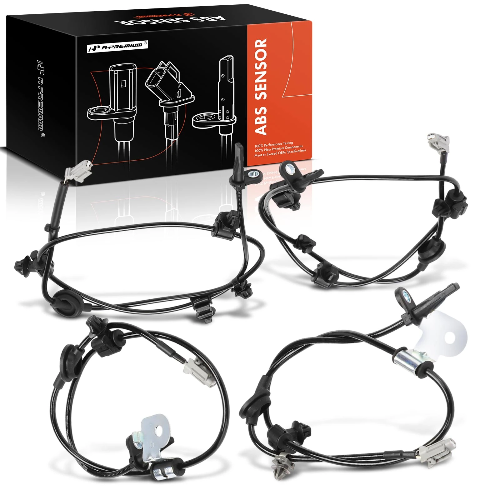 4 Pcs Front and Rear ABS Wheel Speed Sensor