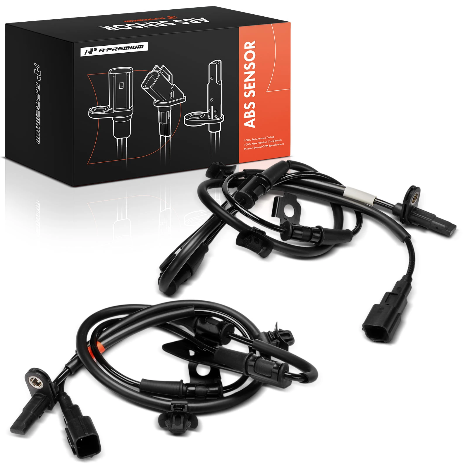 2 Pcs Front ABS Wheel Speed Sensor