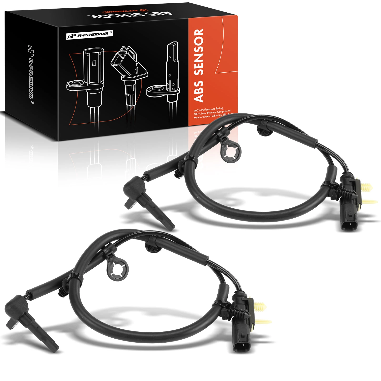 2 Pcs Rear ABS Wheel Speed Sensor