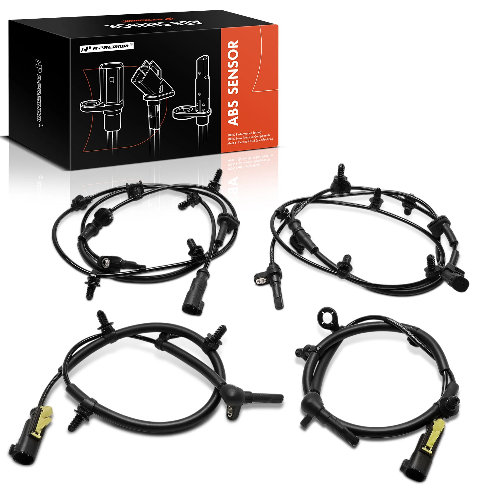 4 Pcs Front & Rear ABS Speed Sensor