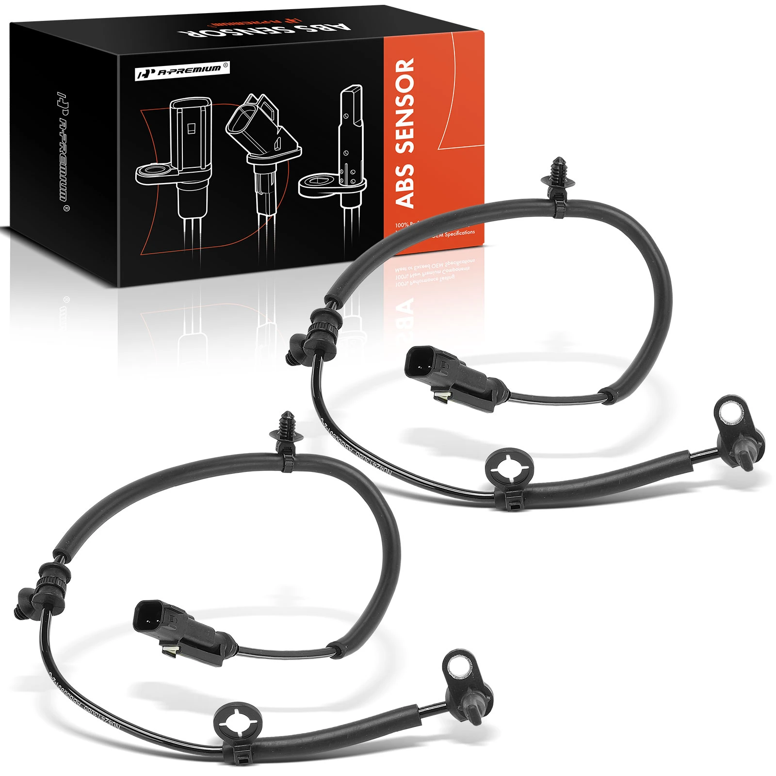 2 Pcs Rear ABS Wheel Speed Sensor