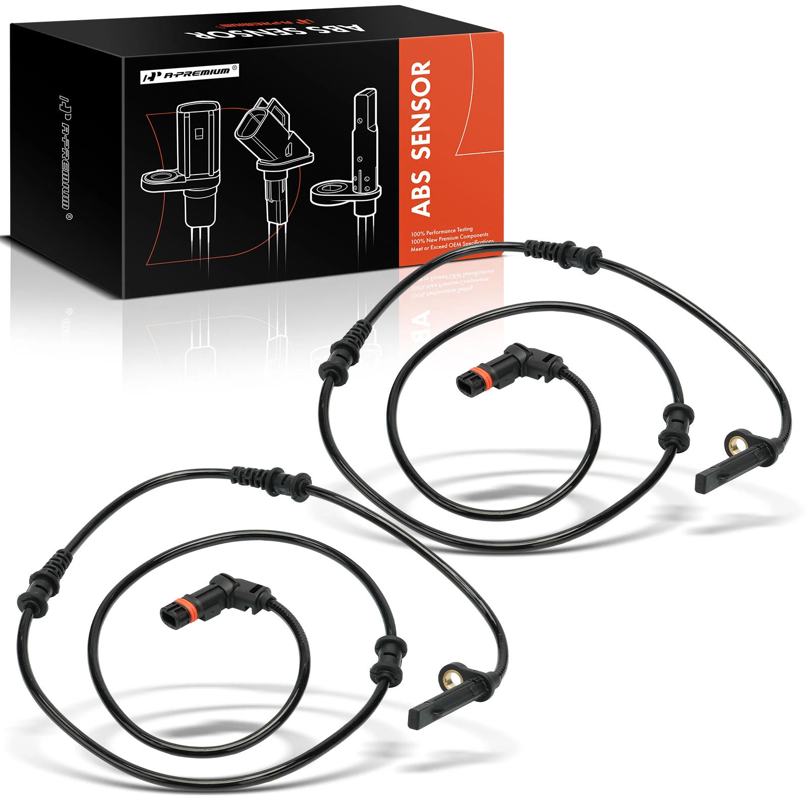 2 Pcs Front ABS Wheel Speed Sensor