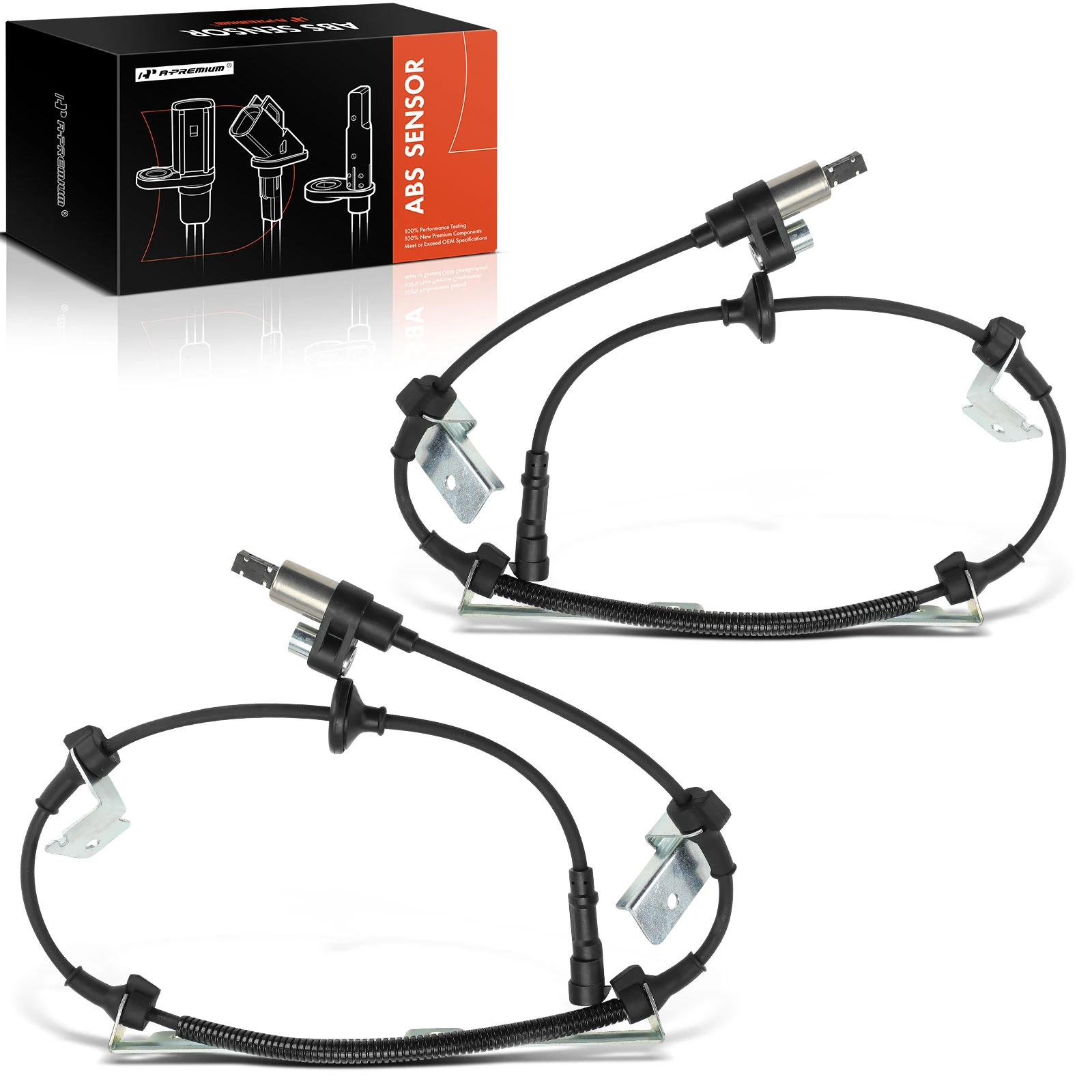 2 Pcs Rear ABS Wheel Speed Sensor