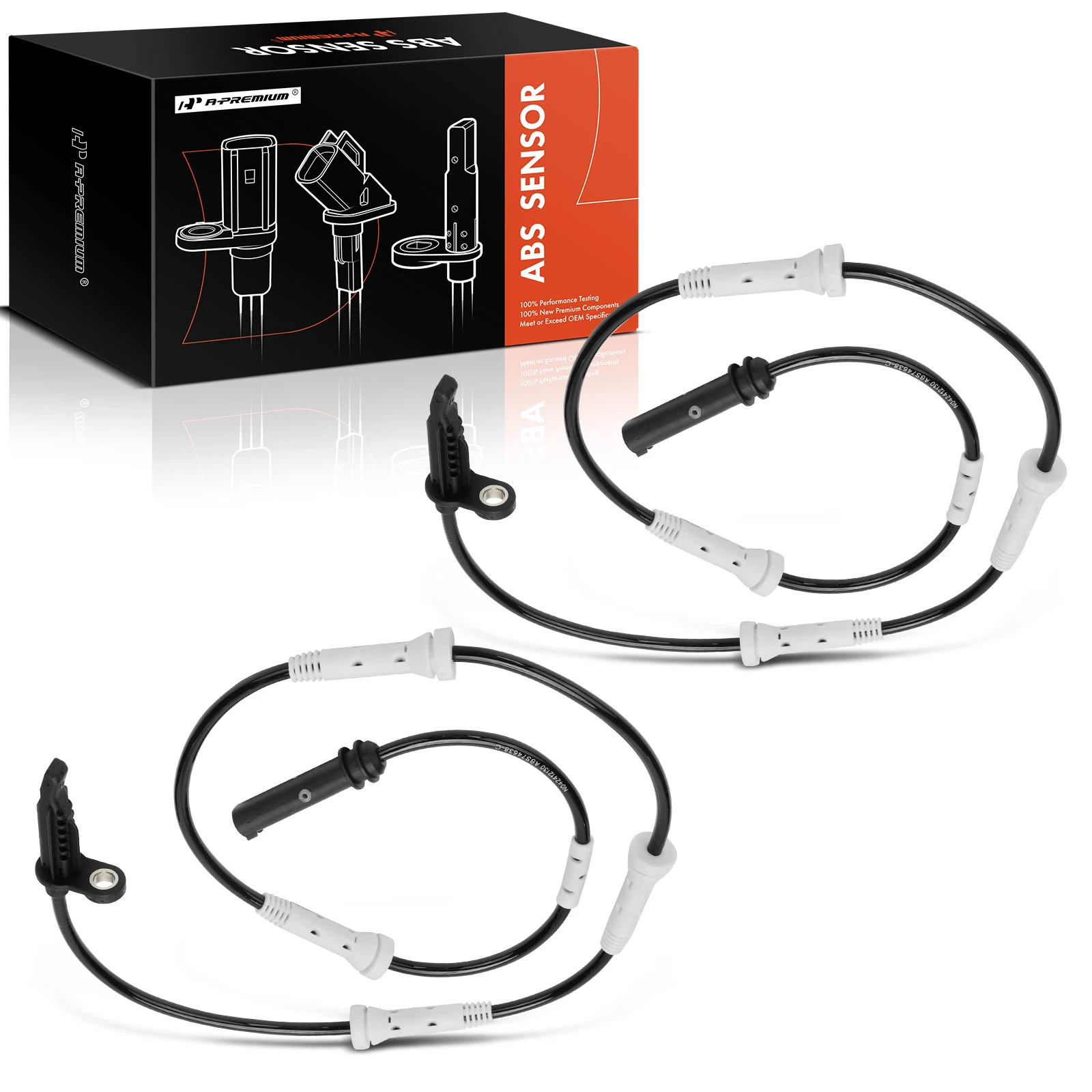 2 Pcs Rear ABS Wheel Speed Sensor