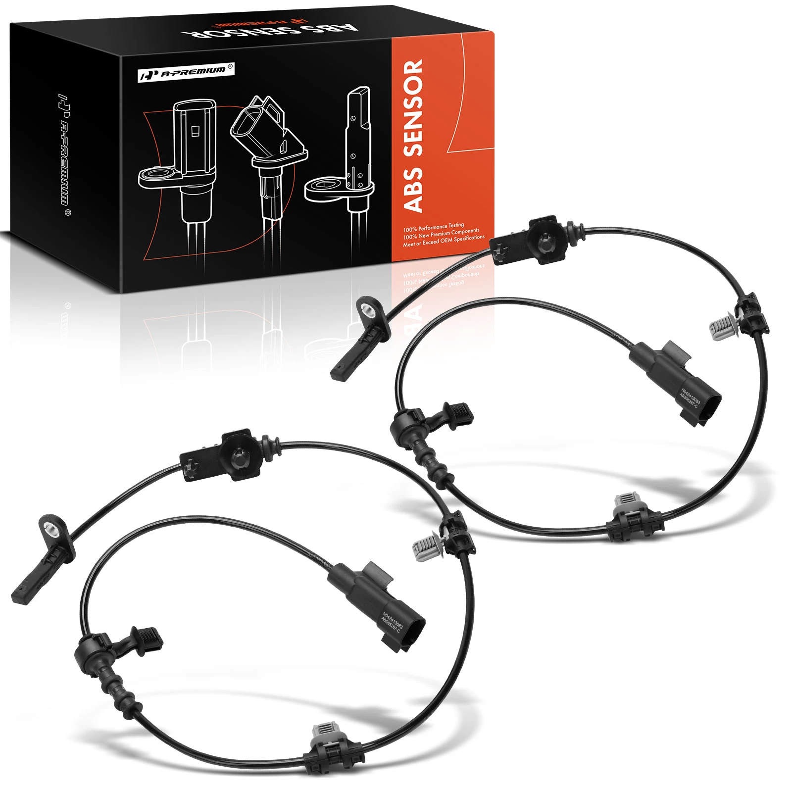 2 Pcs Rear ABS Wheel Speed Sensor