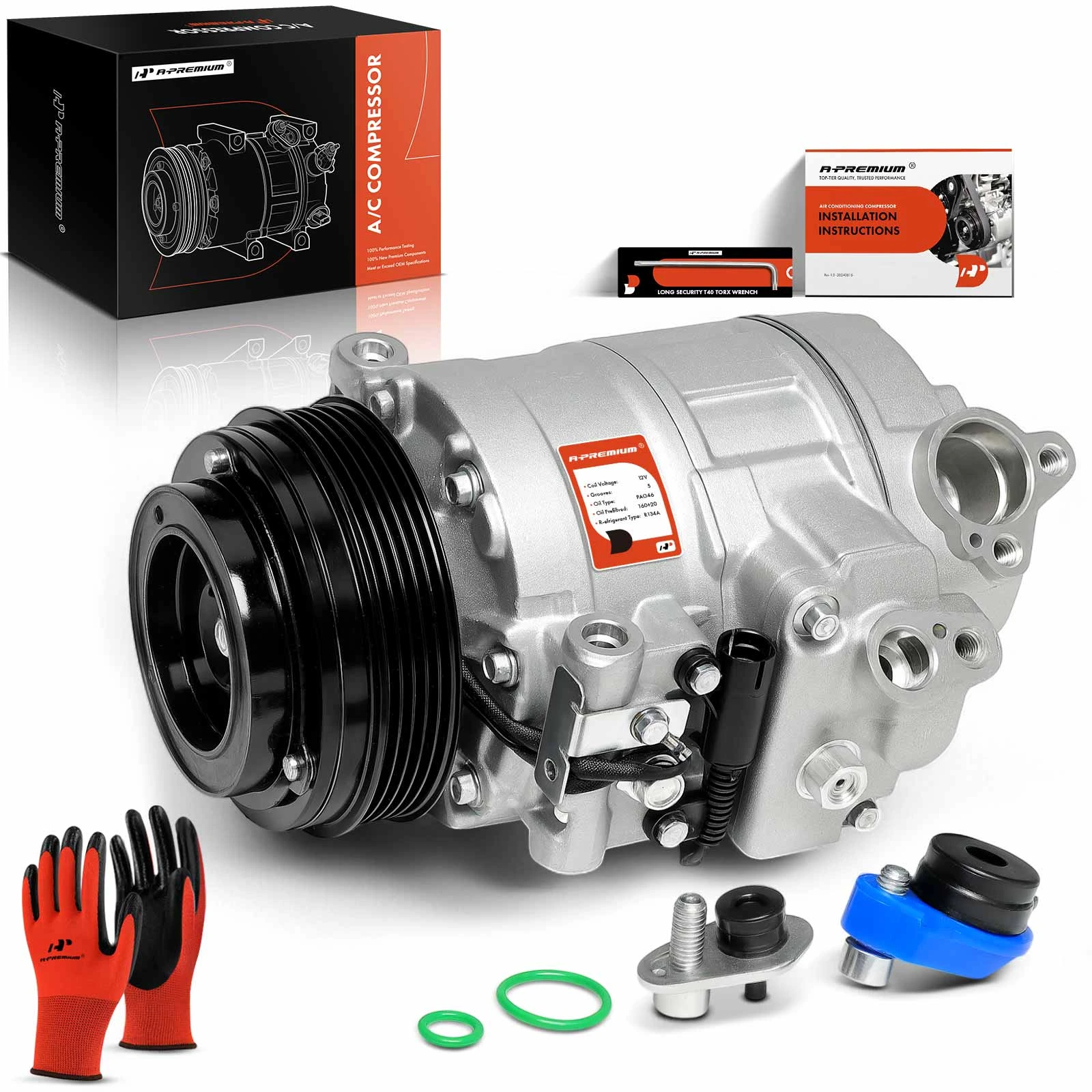 AC Compressor with Clutch & Pulley