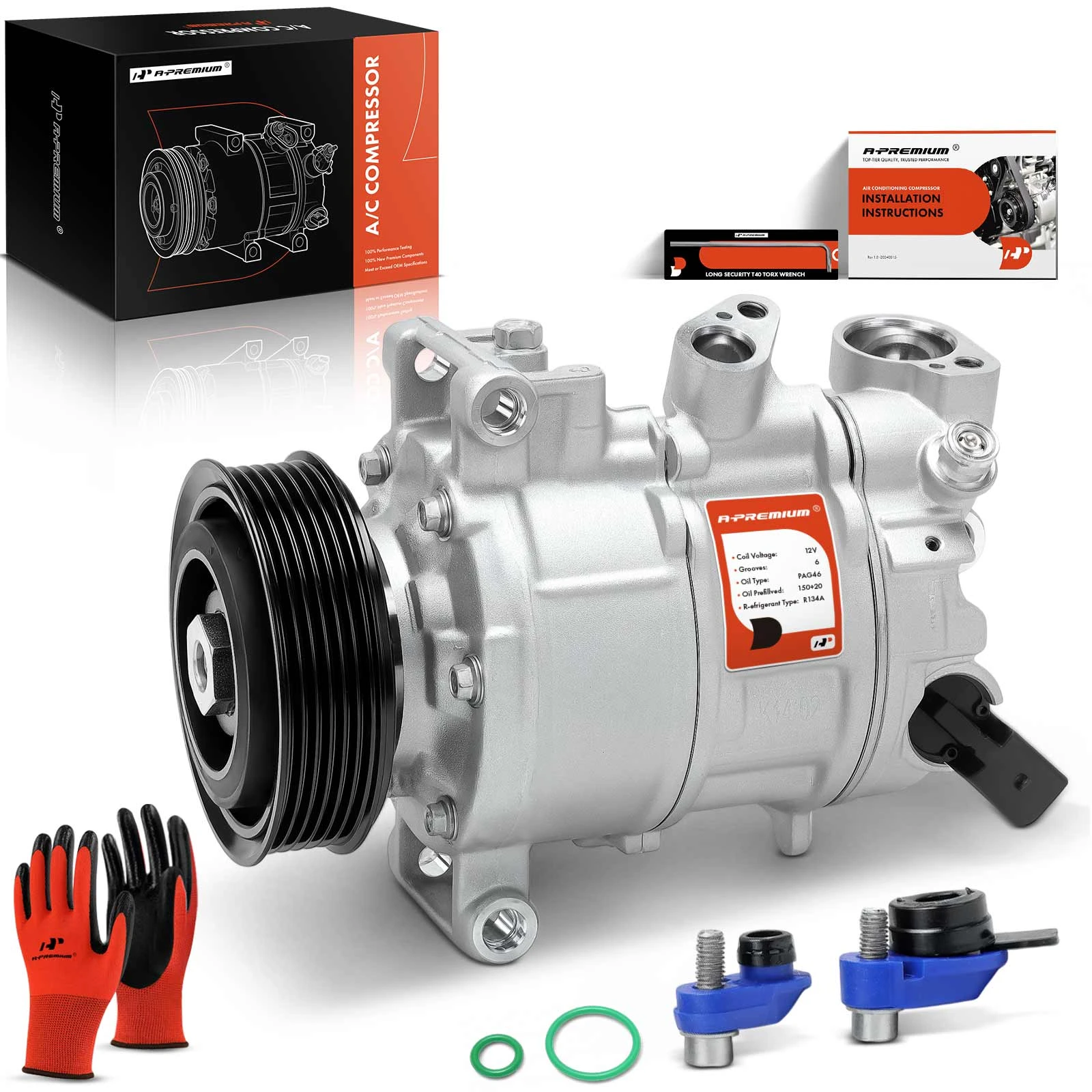 AC Compressor with Clutch & Pulley