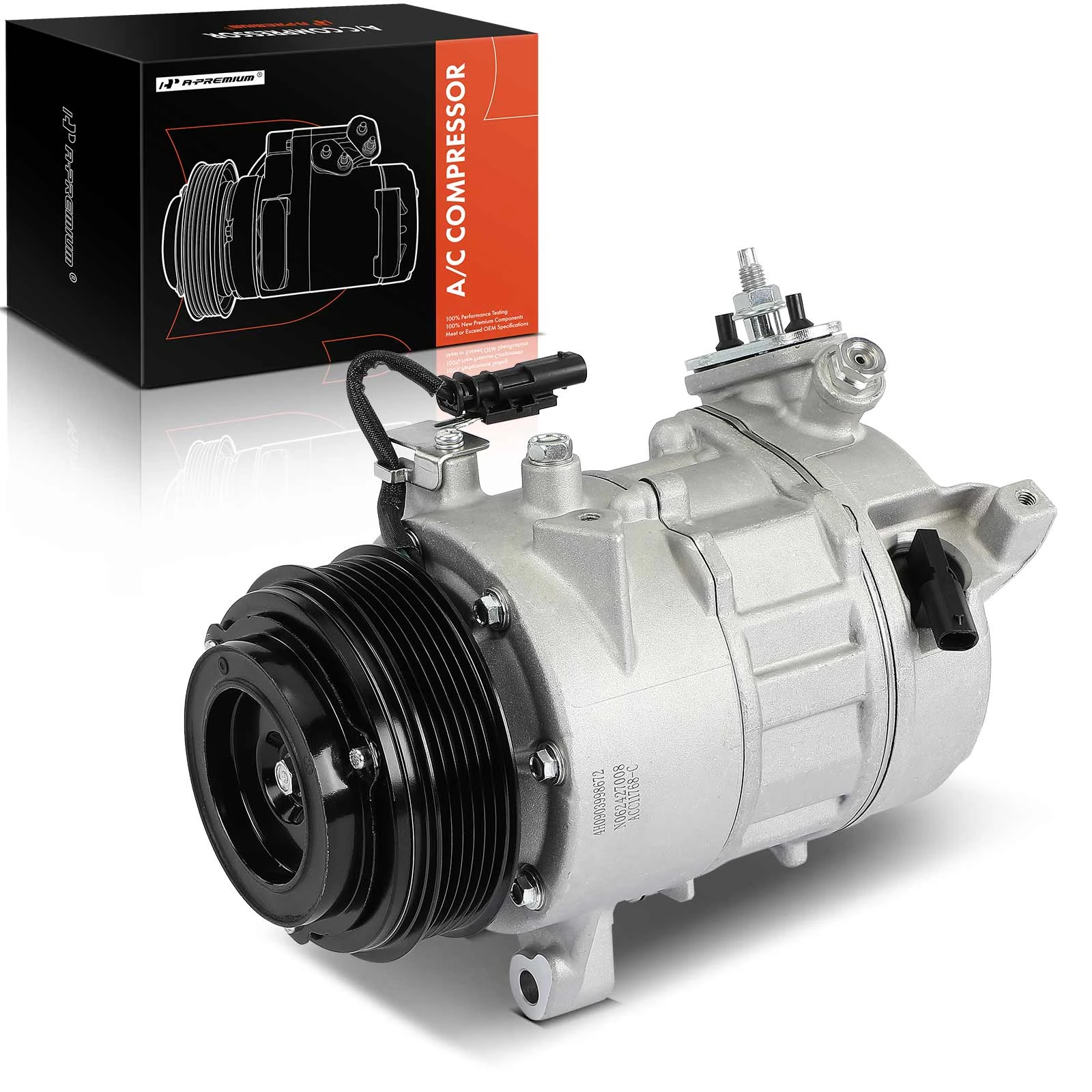 AC Compressor with Clutch with 6-Groove Pulley A-Premium APACC828