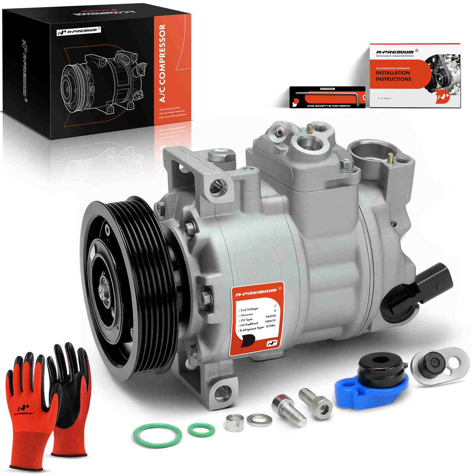 AC Compressor with Clutch & Pulley