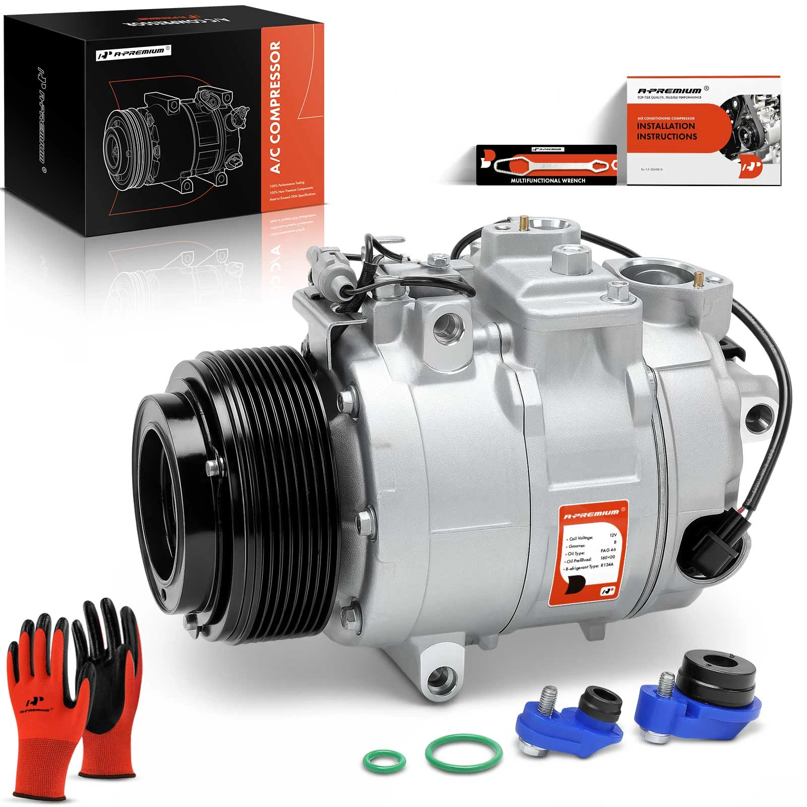 AC Compressor with Clutch & Pulley