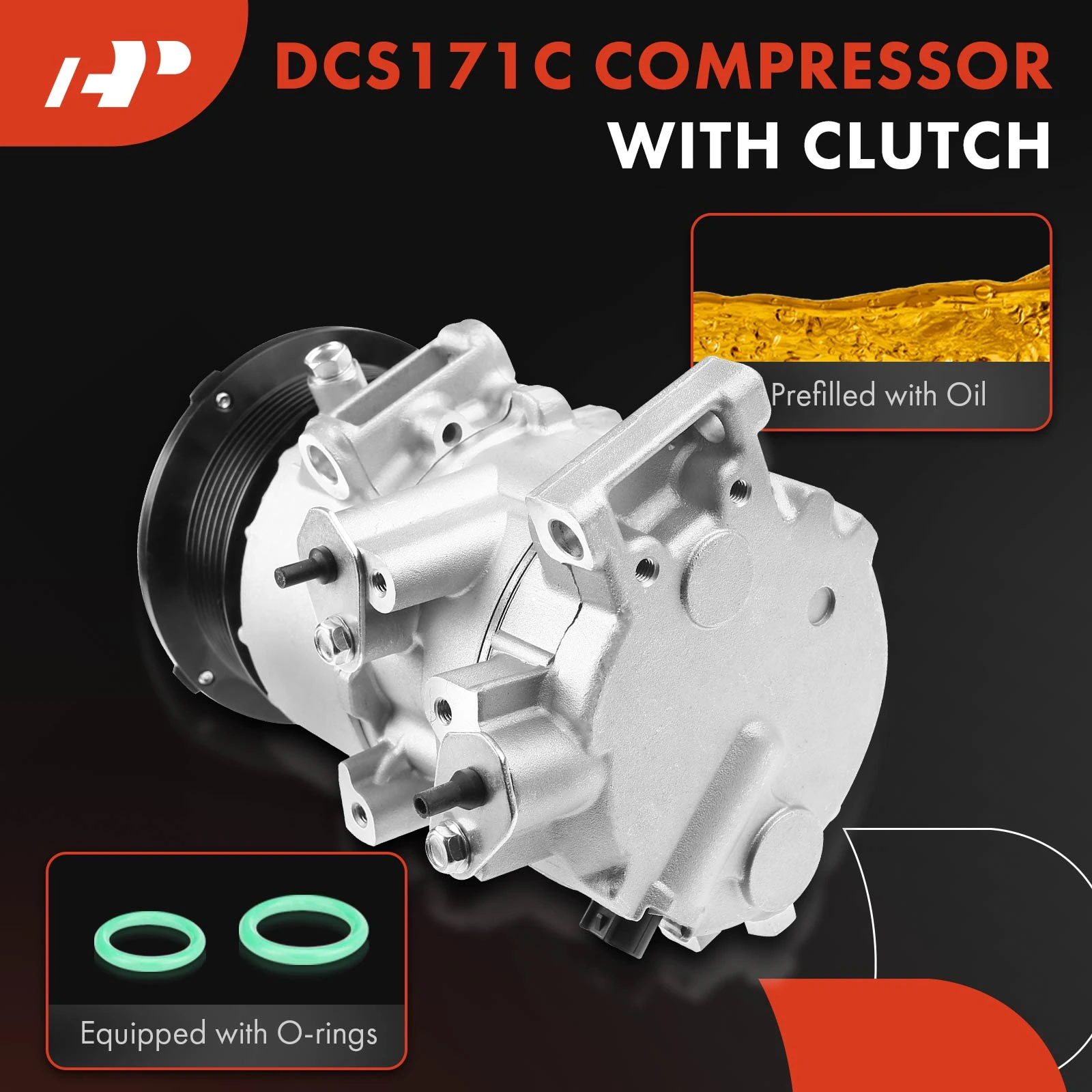 ECCPP A/C Compressor And Clutch For 2006-2008 Toyota RAV4 2.4L And 2007-2009 Toyota Camry 2.4L CO 11178JC