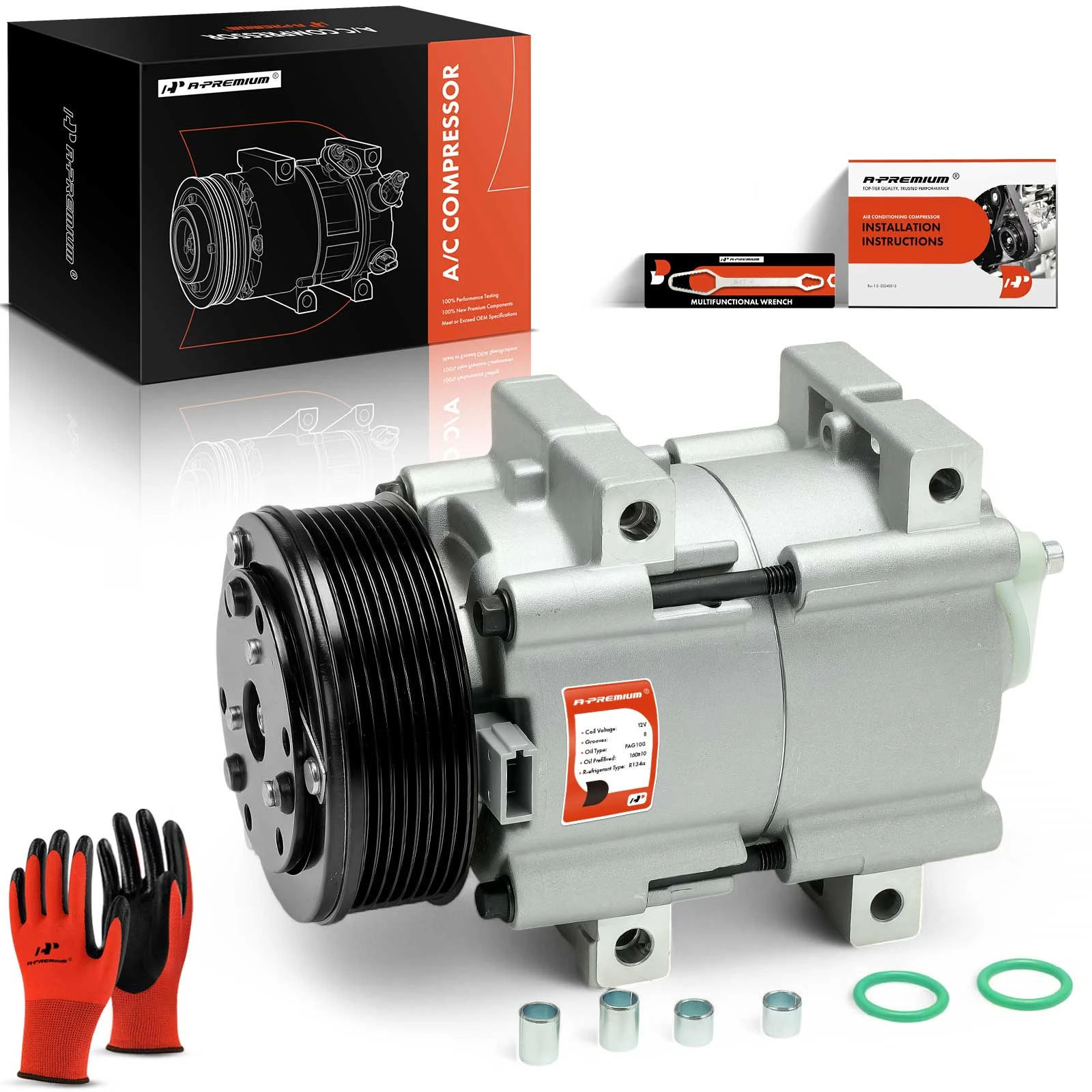 AC Compressor with Clutch & Pulley