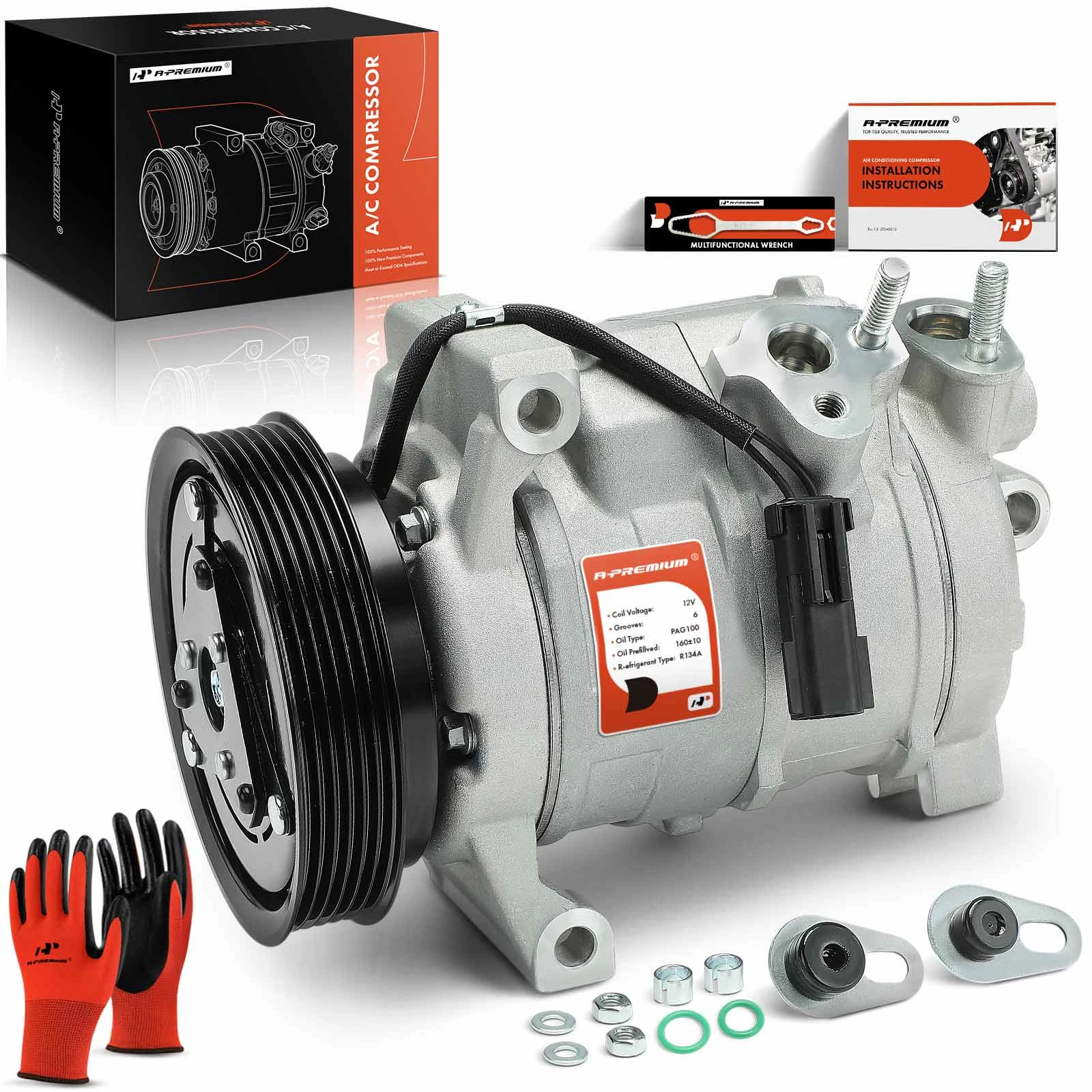 AC Compressor with Clutch & Pulley