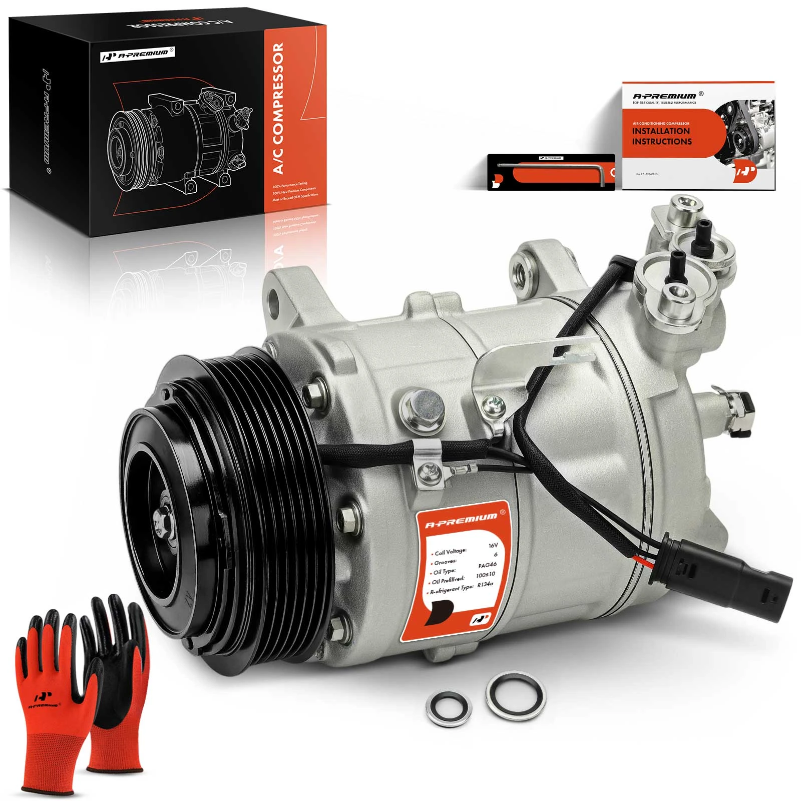 AC Compressor with Pulley & Clutch