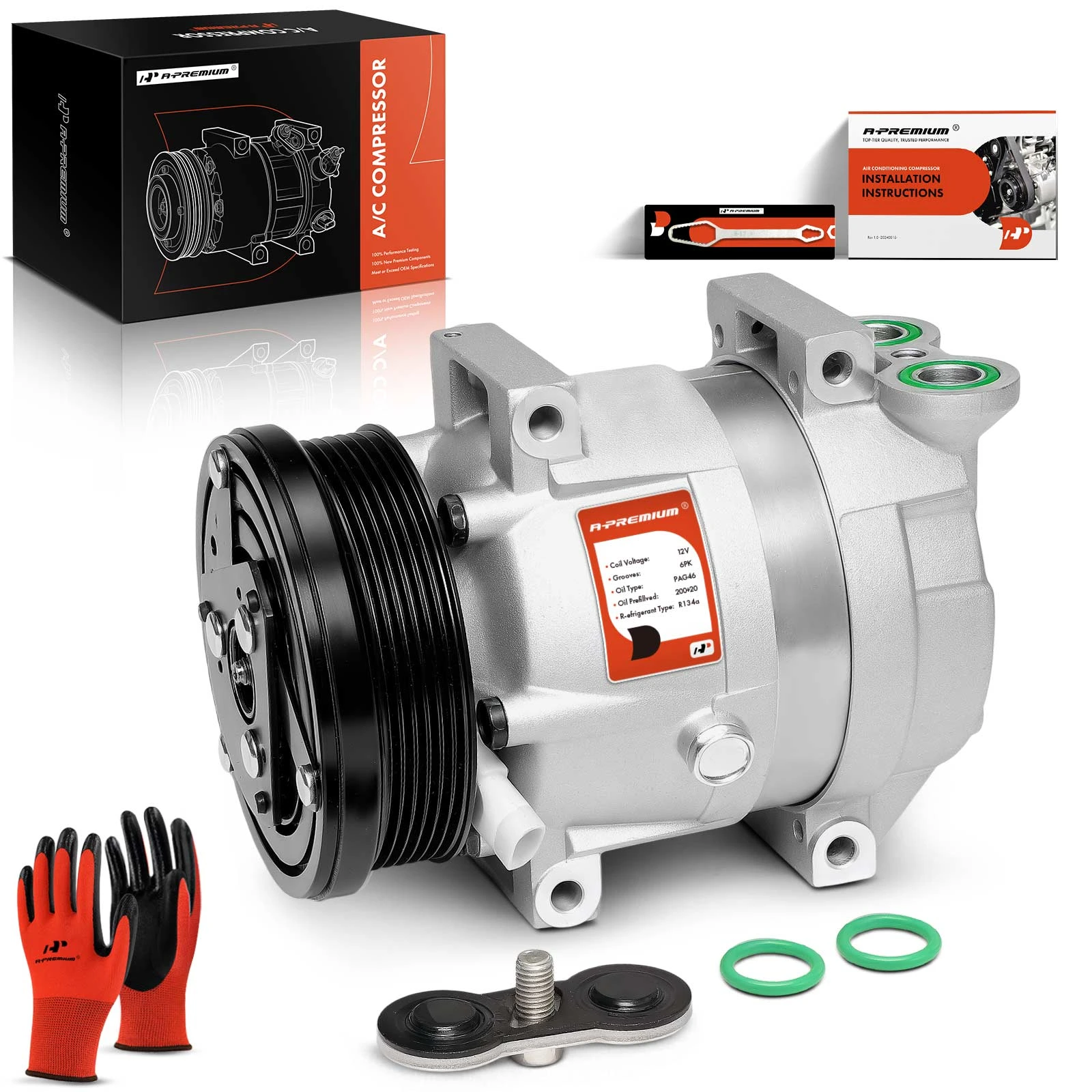 AC Compressor with Clutch & Pulley