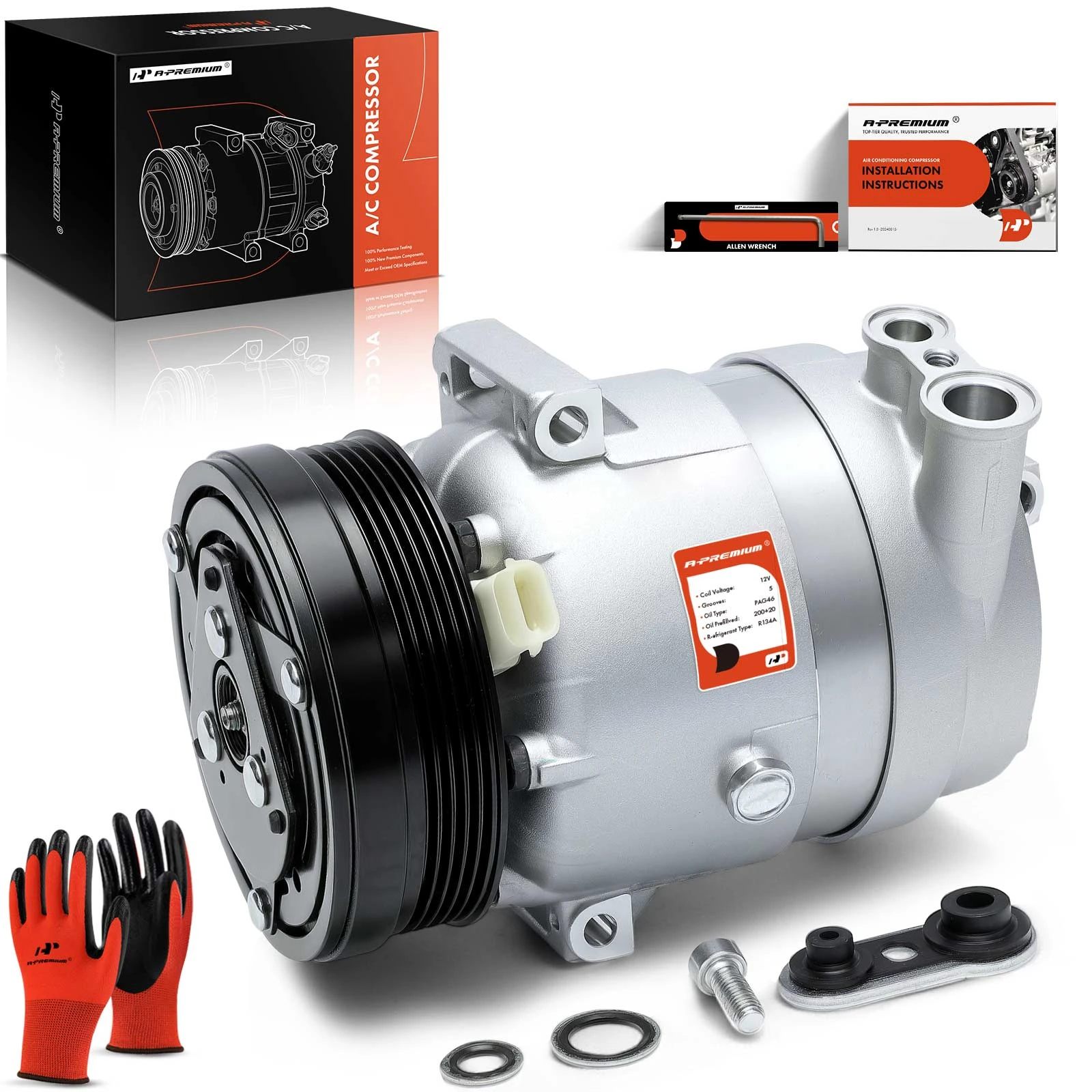 AC Compressor with Clutch & Pulley