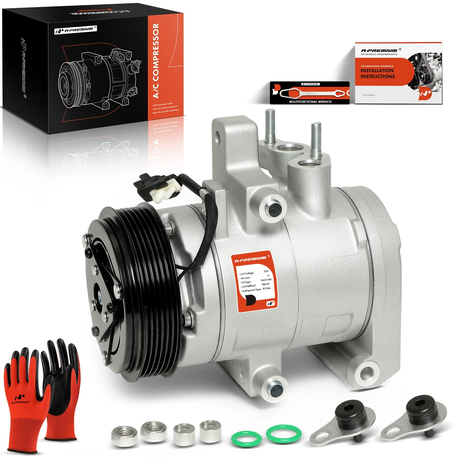 AC Compressor with Clutch & Pulley