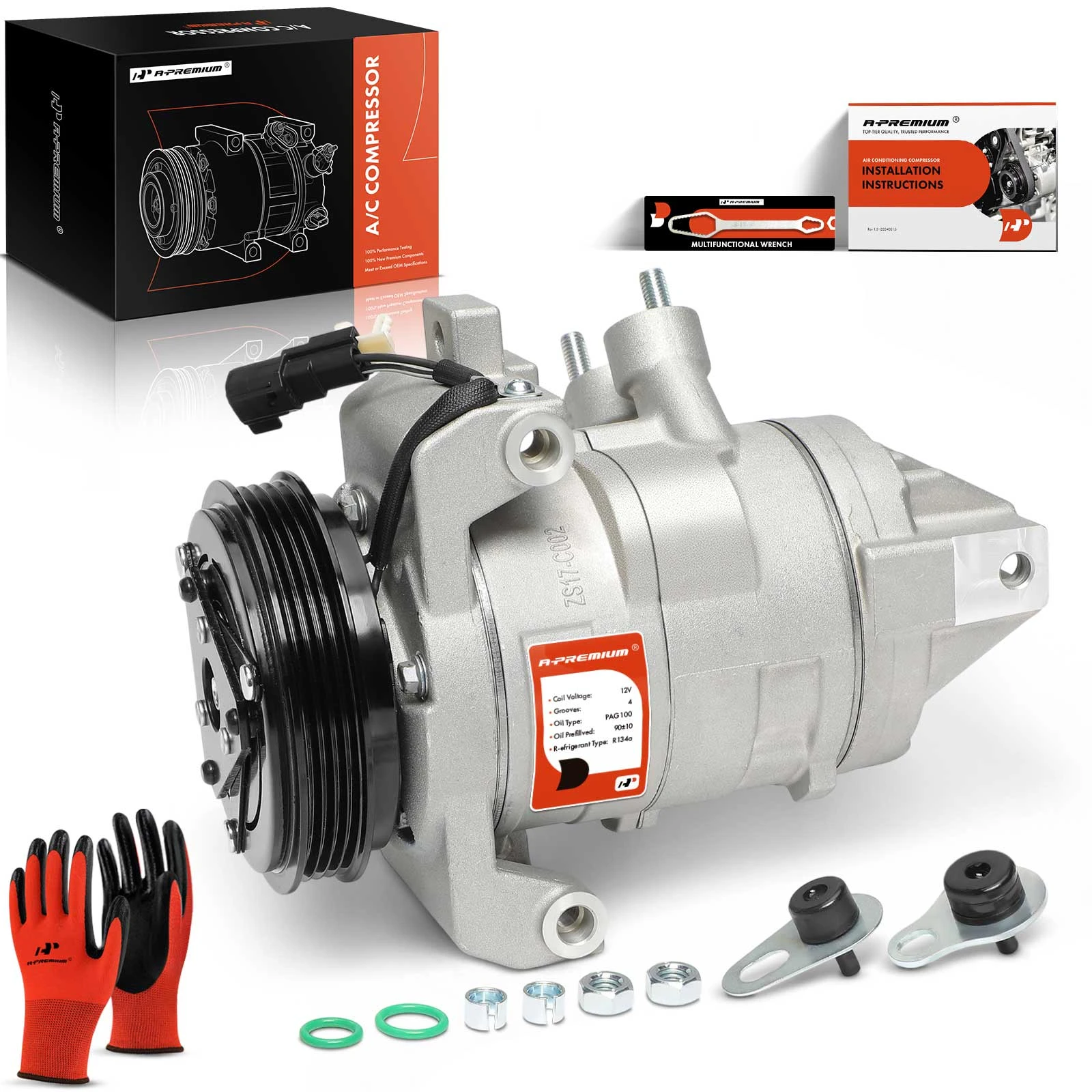 AC Compressor with Clutch & Pulley