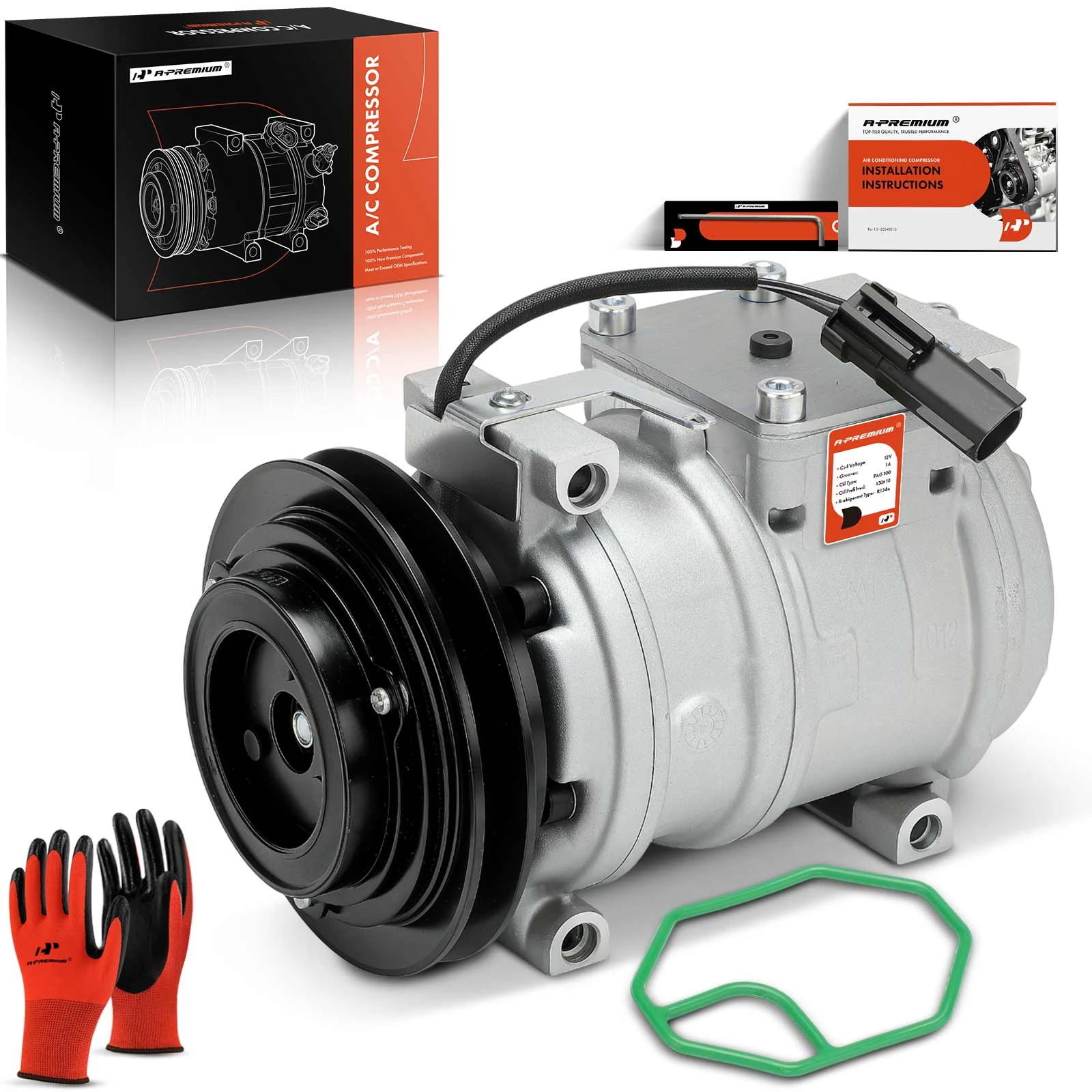 AC Compressor with Clutch & Pulley