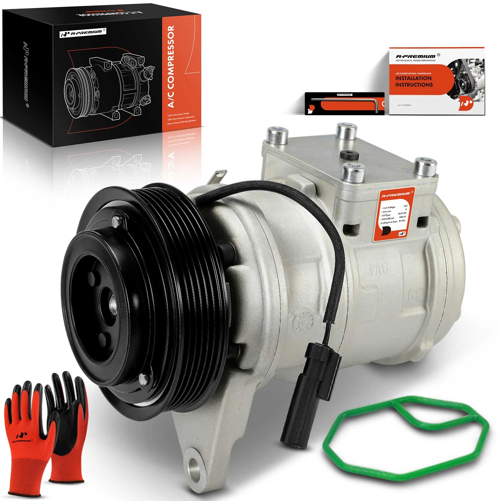 AC Compressor with Clutch & Pulley