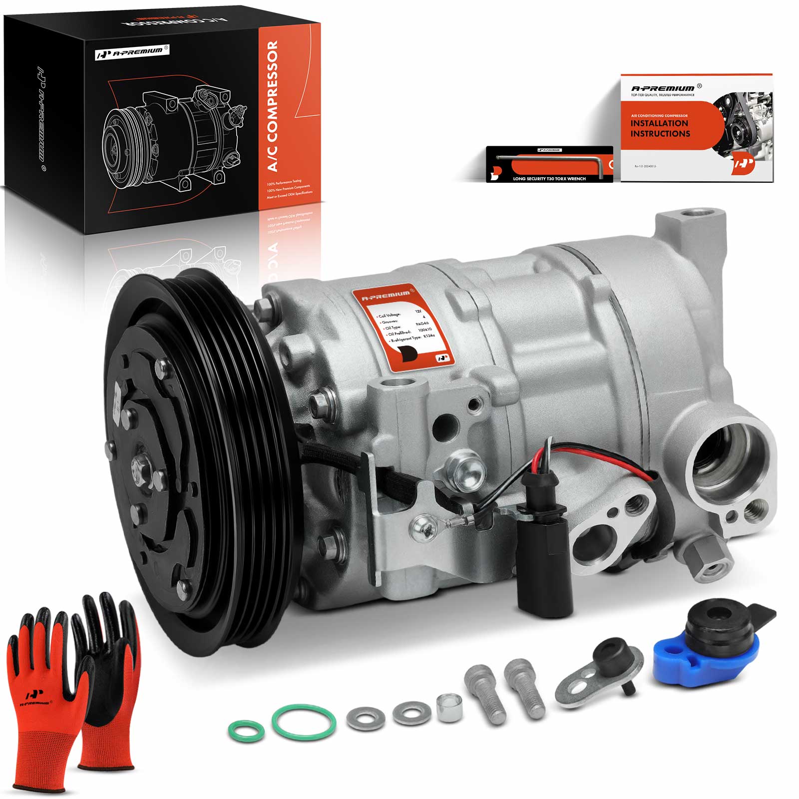AC Compressor with Pulley & Clutch