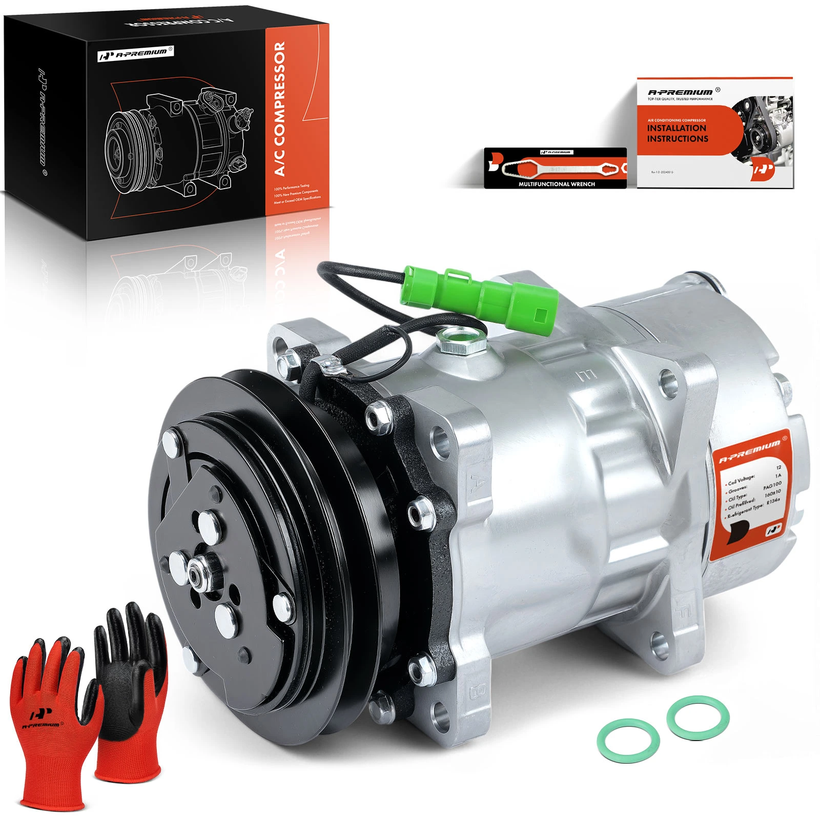 AC Compressor with Clutch & Pulley