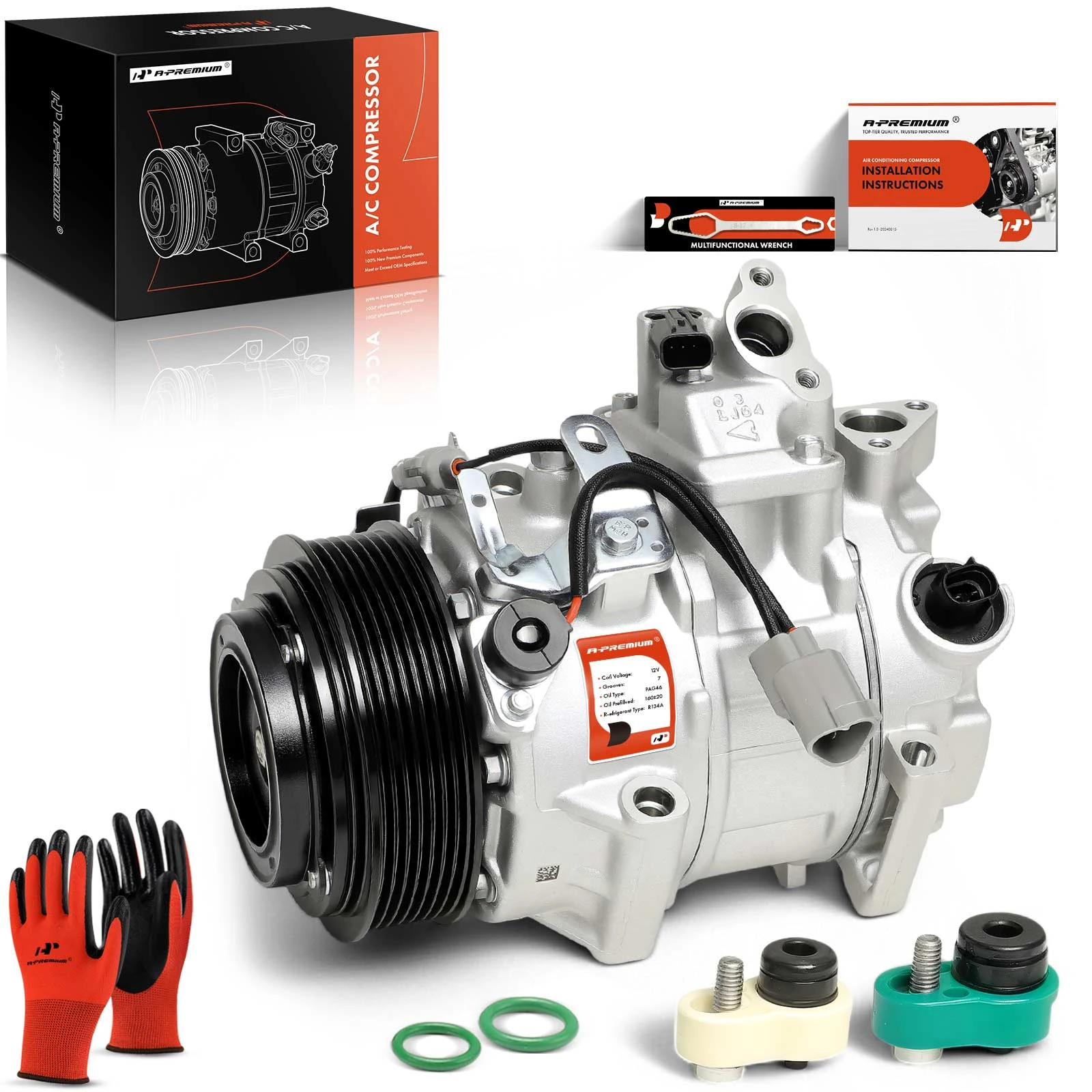 AC Compressor with Clutch & Pulley