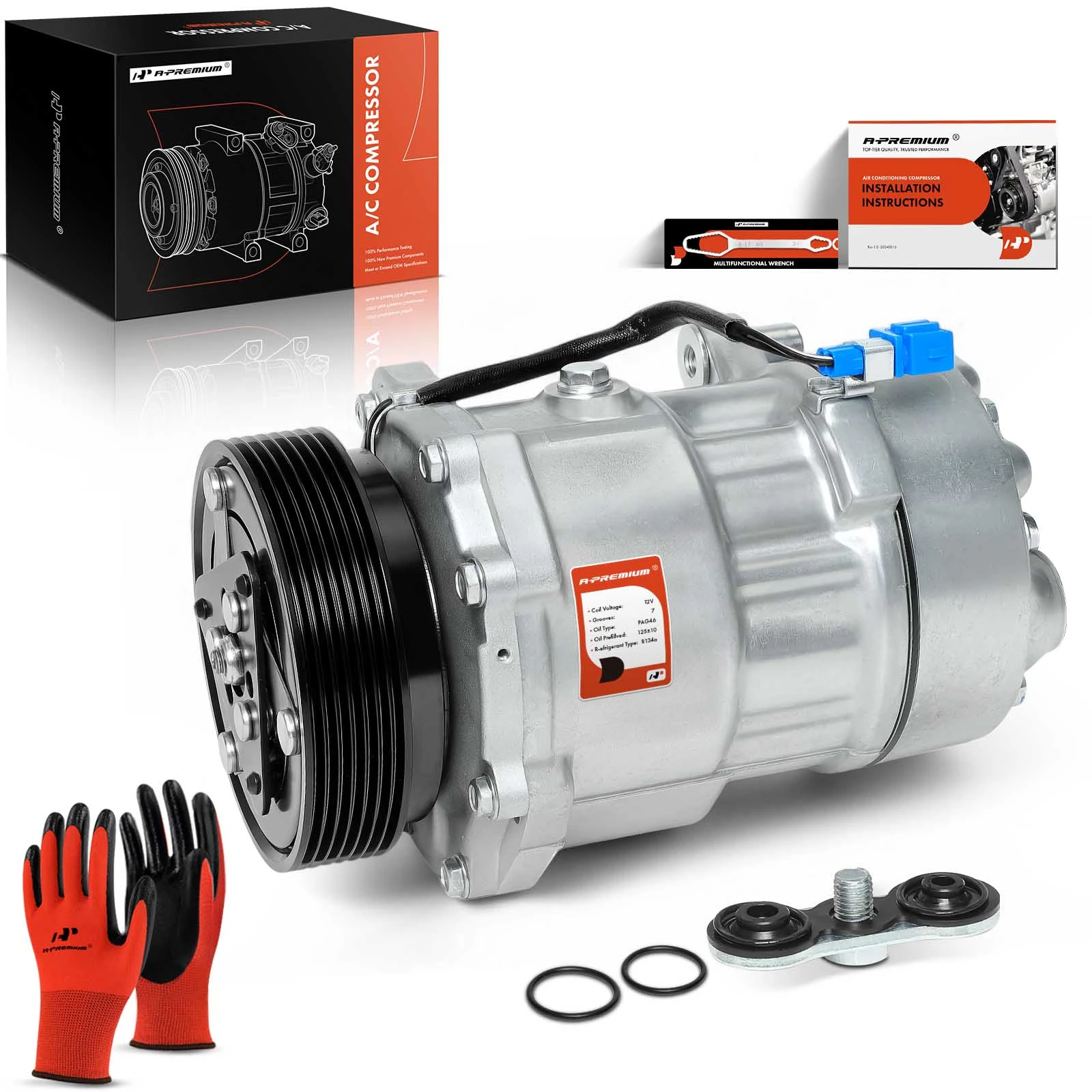 AC Compressor with Clutch & Pulley