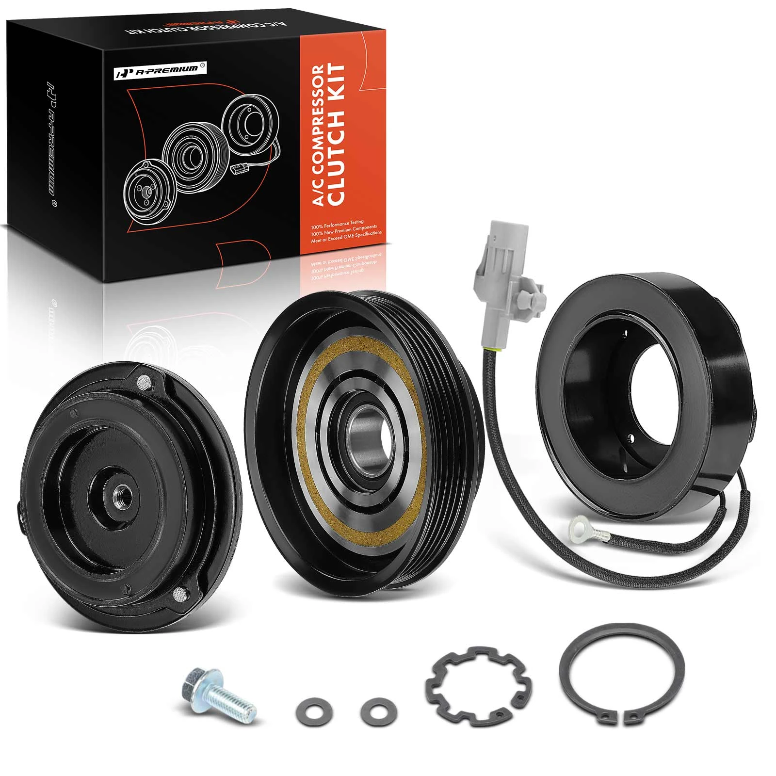 AC Compressor Clutch Kit with 5-Groove Pulley for 1998-2000 Toyota RAV4