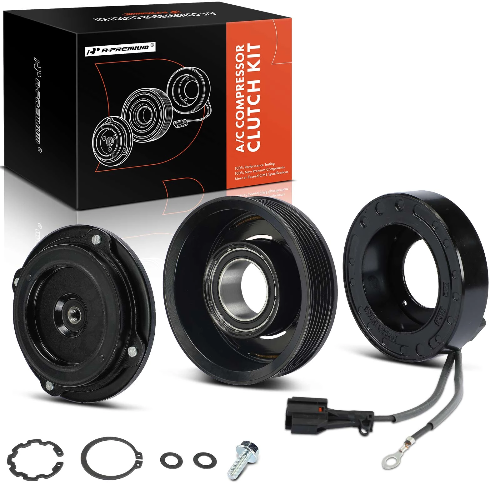 AC Compressor Clutch Kit with 6-Groove Pulley for 2008-2014 Subaru Tribeca