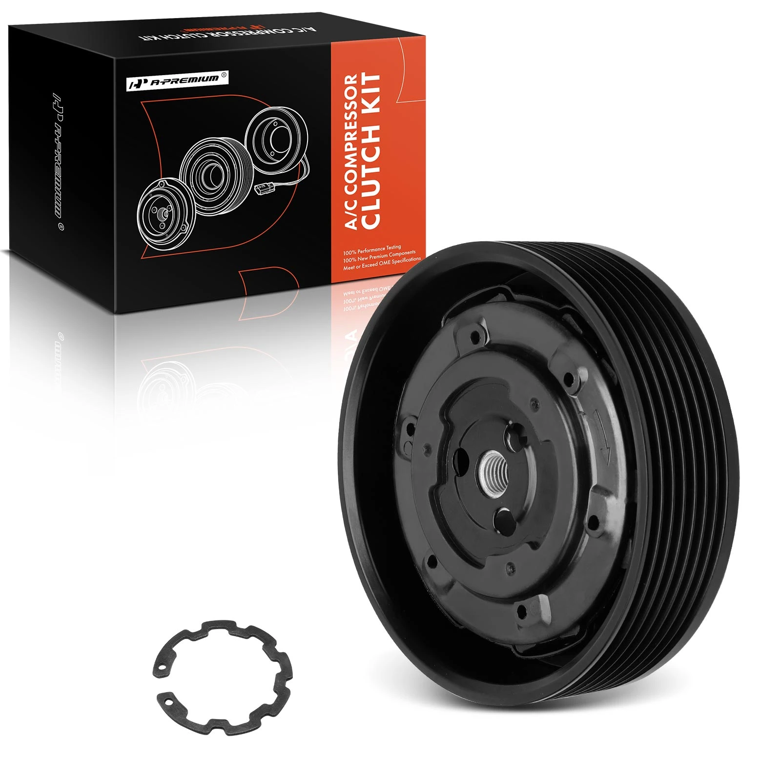 AC Compressor Clutch Kit with 7-Groove Pulley for 2010 BMW 535i GT