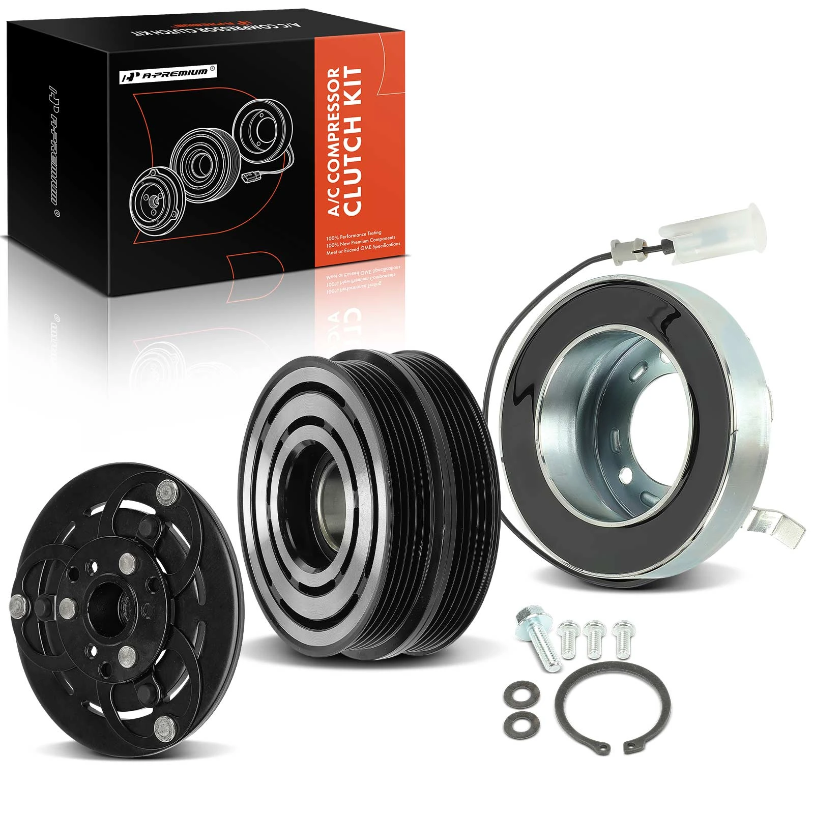 AC Compressor Clutch Kit with 10-Groove Pulley
