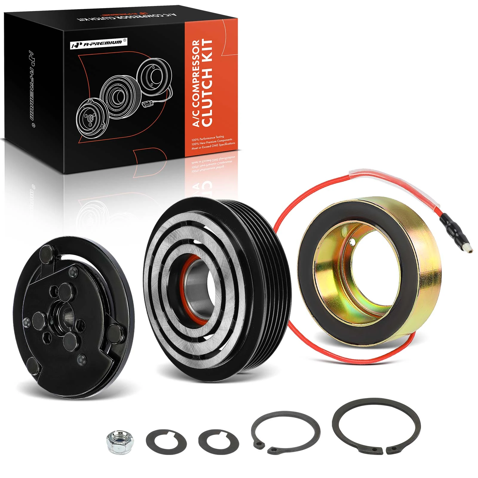 AC Compressor Clutch Kit with 6-Groove Pulley