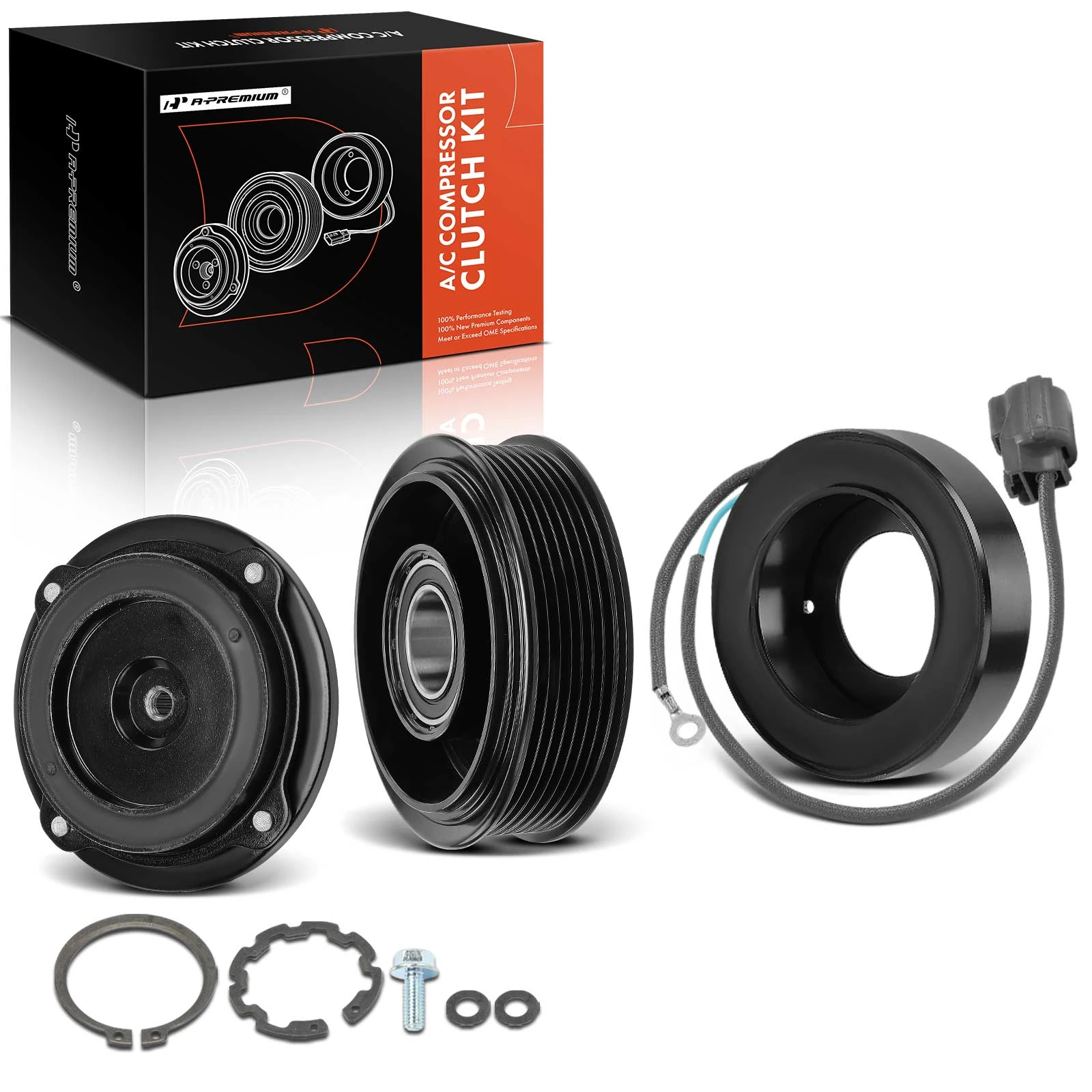 AC Compressor Clutch Kit with 7-Groove Pulley for 2003-2011 Honda Element