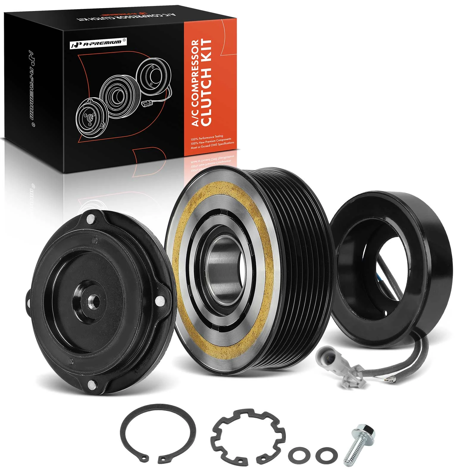 AC Compressor Clutch Kit with 8-Groove Pulley