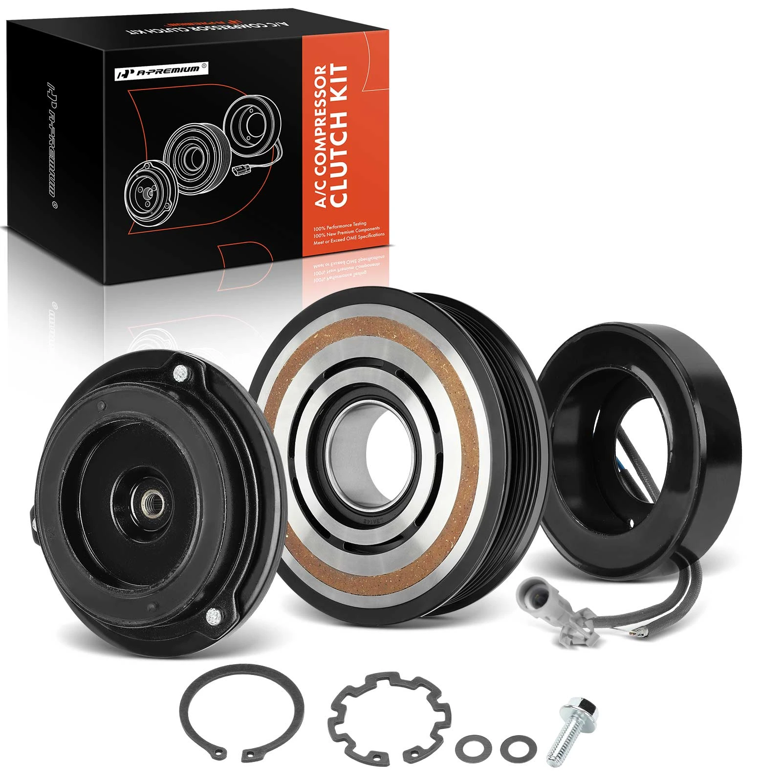 AC Compressor Clutch Kit with 6-Groove Pulley