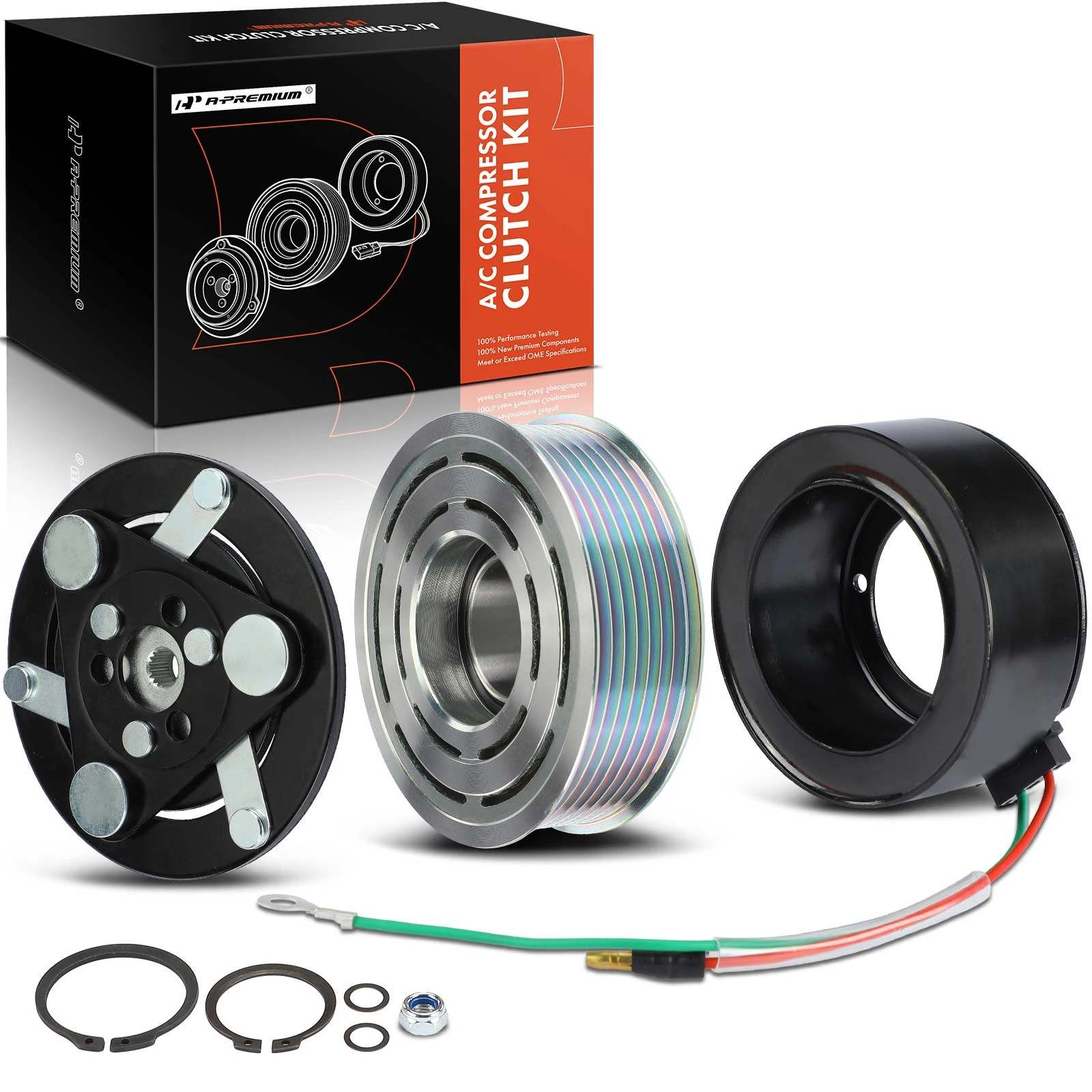 AC Compressor Clutch Kit with 7-Groove Pulley for 2006-2011 Honda Civic