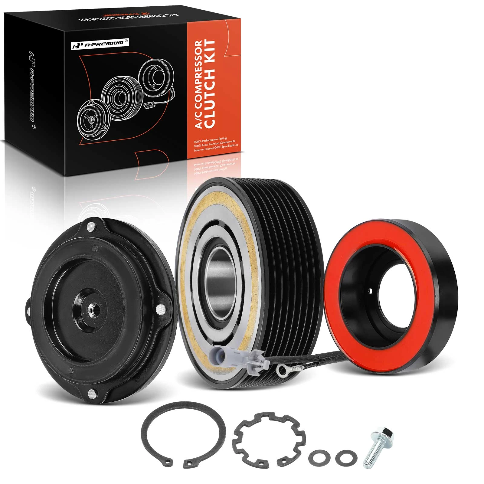 AC Compressor Clutch Kit with 8-Groove Pulley