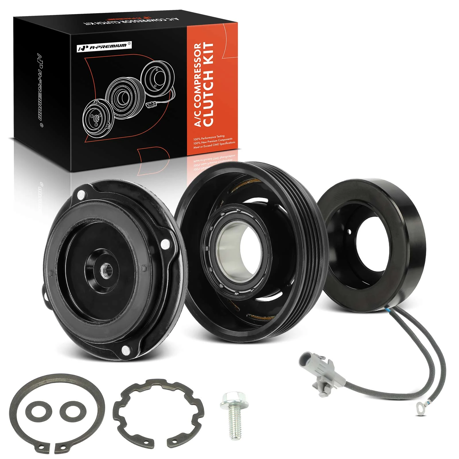 AC Compressor Clutch Kit with 4-Groove Pulley