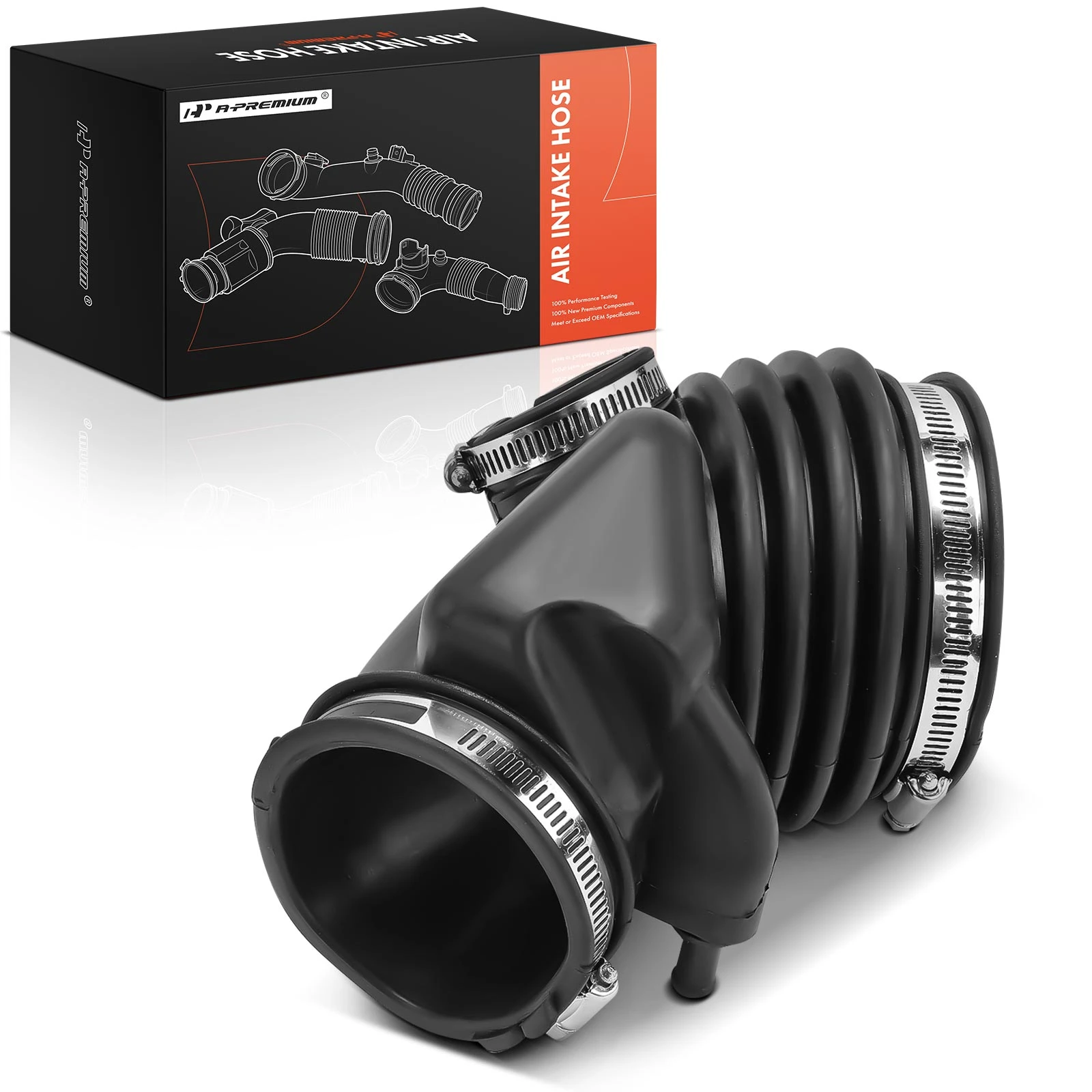 Air Cleaner To Engine Intake Hose with Clamps