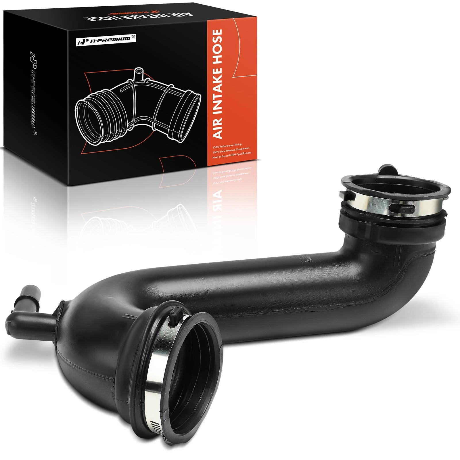 Air Cleaner To Engine Intake Hose with Hose Clamps