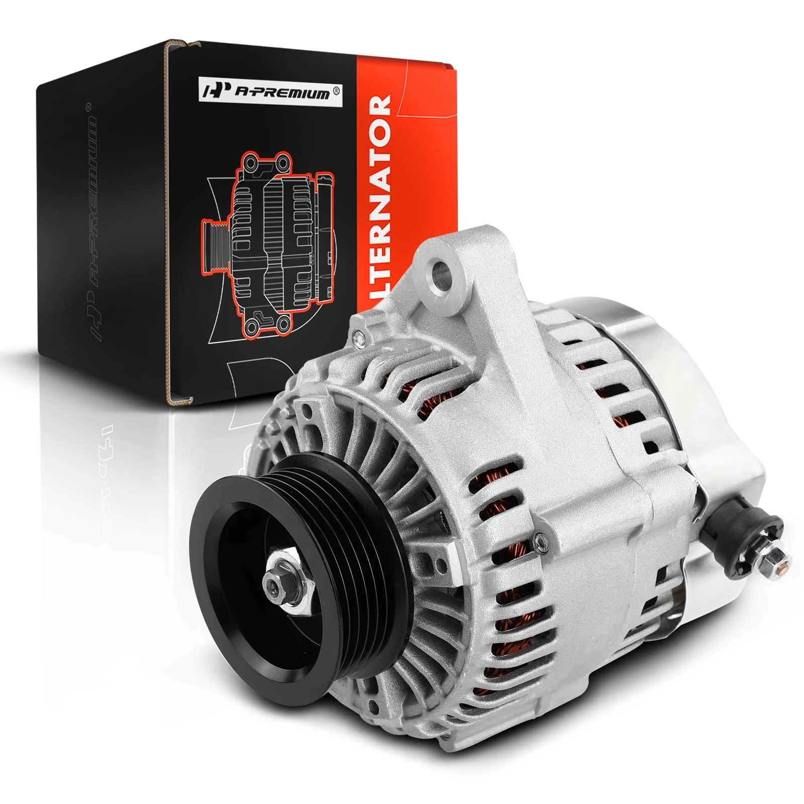 1998-2002 Honda Accord Alternator 80A 12V Counterclockwise 6-Groove Pulley A-Premium APALT329