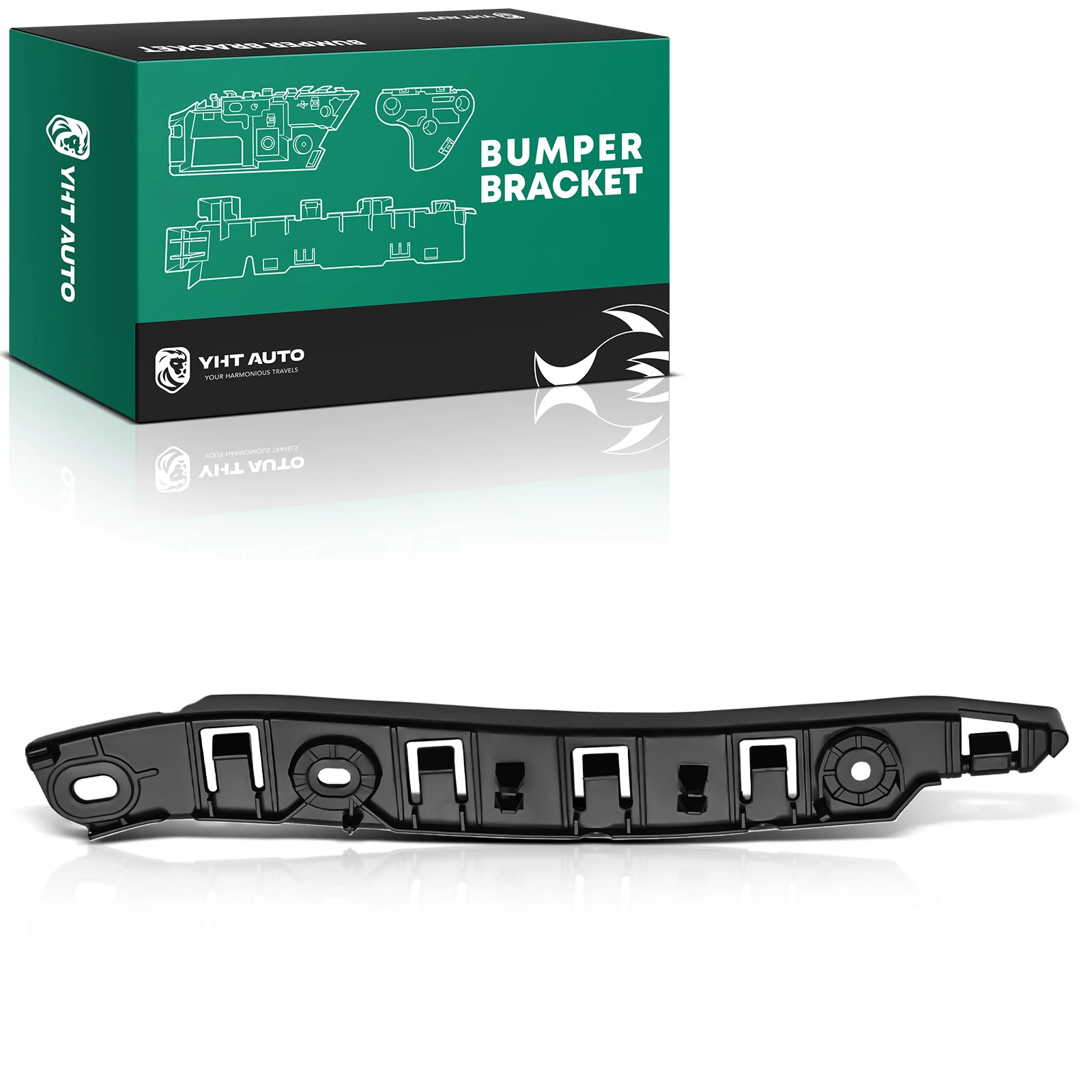 Front Driver Bumper Bracket for Chrysler 200 2015-2017 Sedan Black POM Plastic